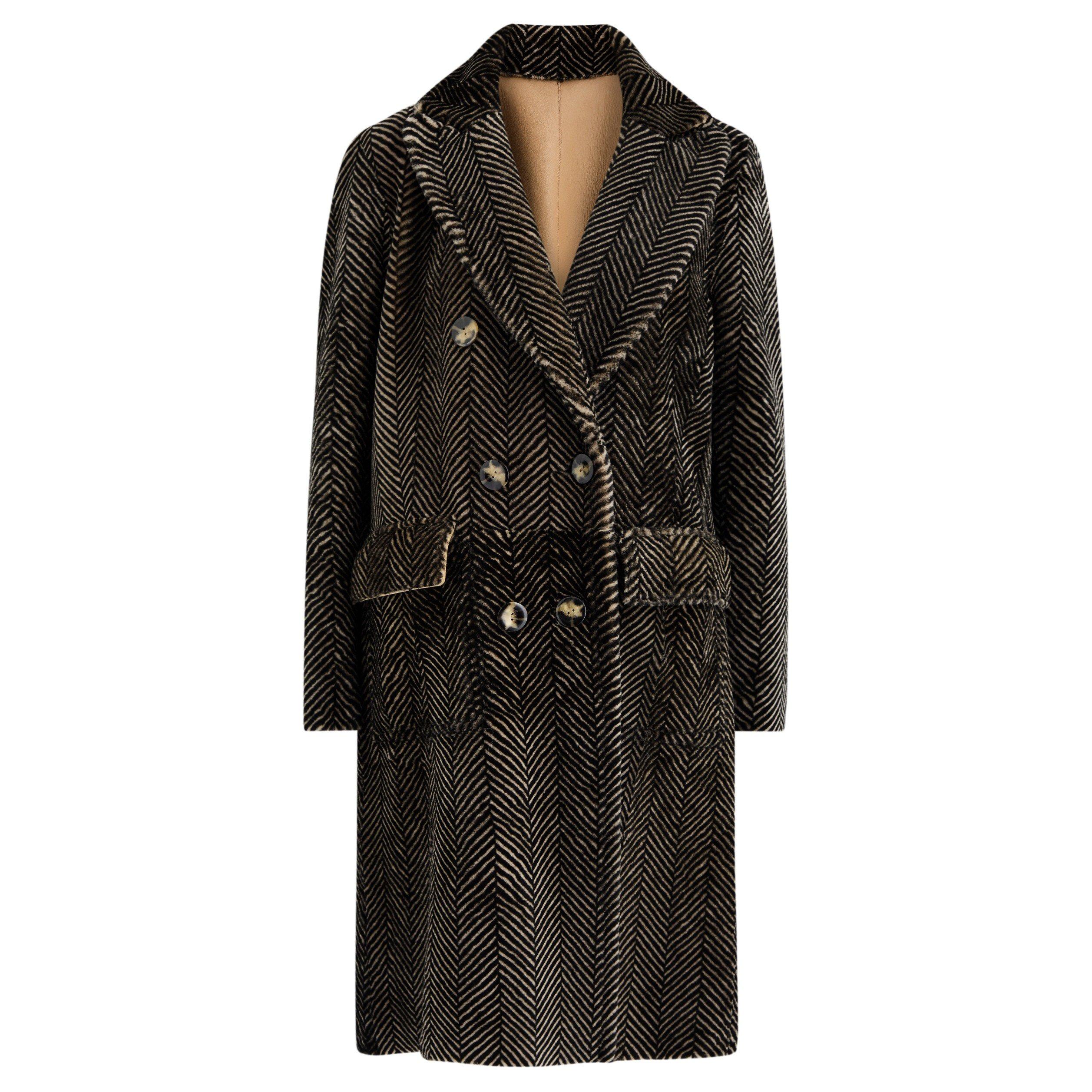 BLACK AND OTHER - Dom Goor - C LS HERRINGBONE SHEARLING COA