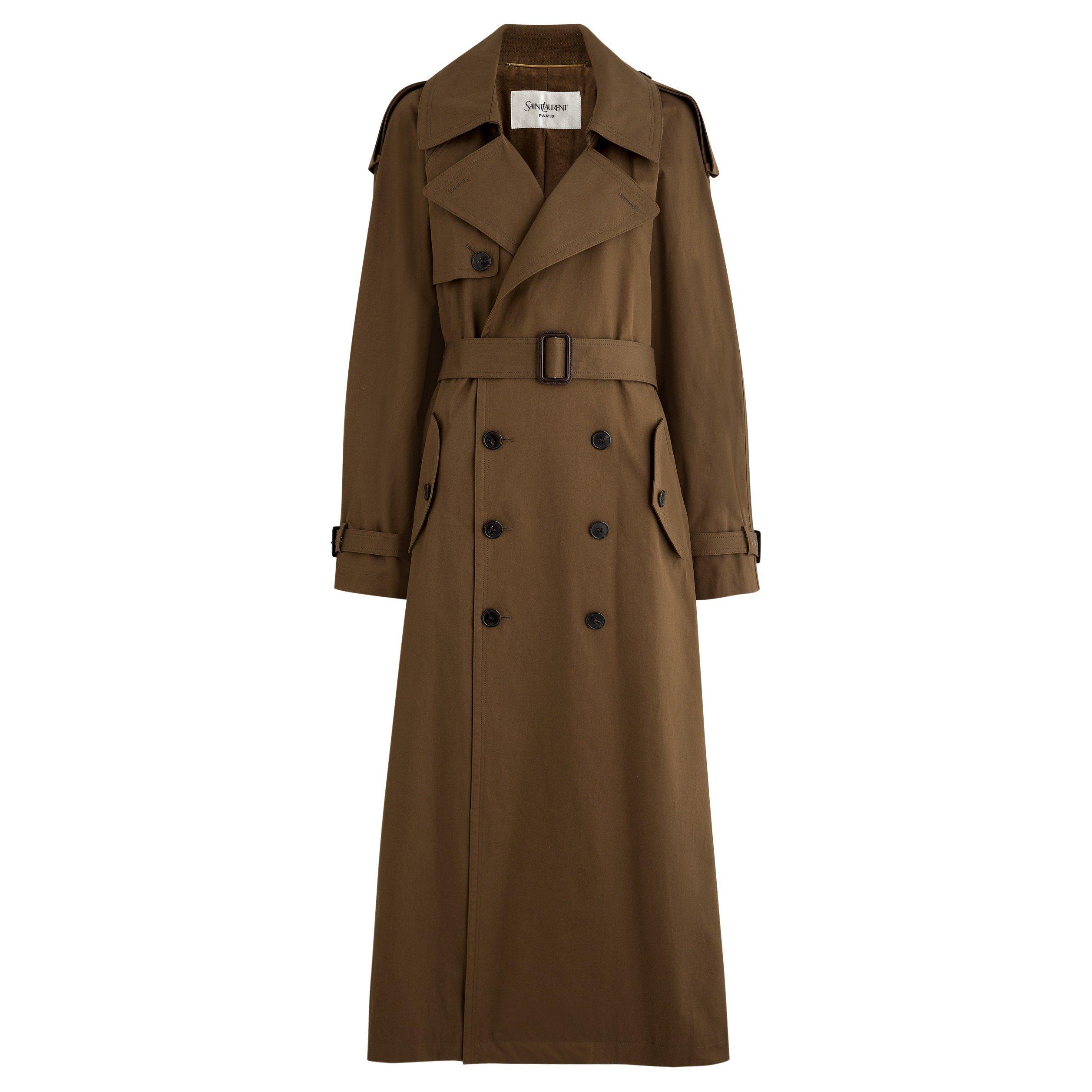 BROWN - Saint Laurent - TRENCH A DETAILS TWILL DE COTO