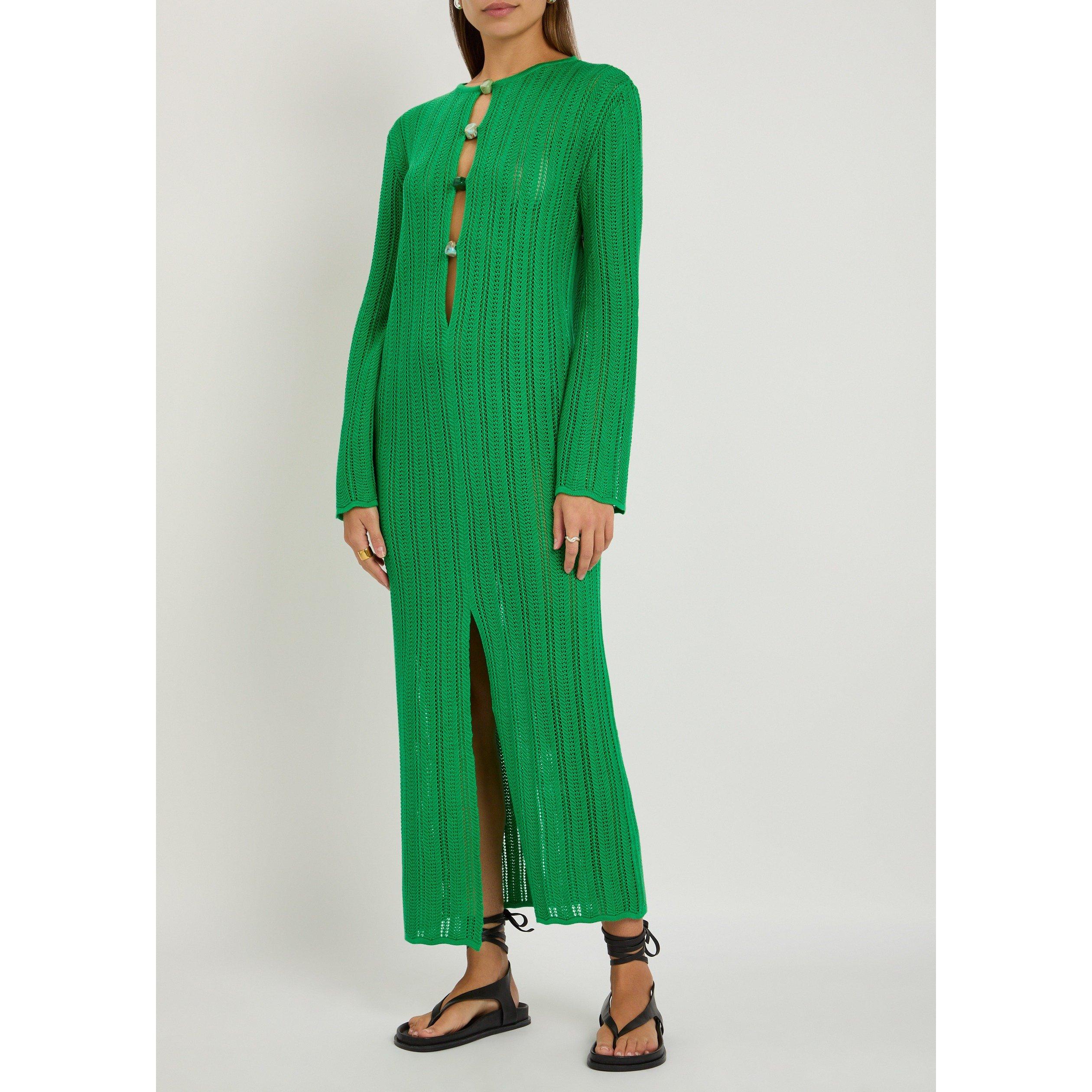 GREEN - Baobab - Women's Mamu Maxi Slim-Fit Knitted Dress - 2