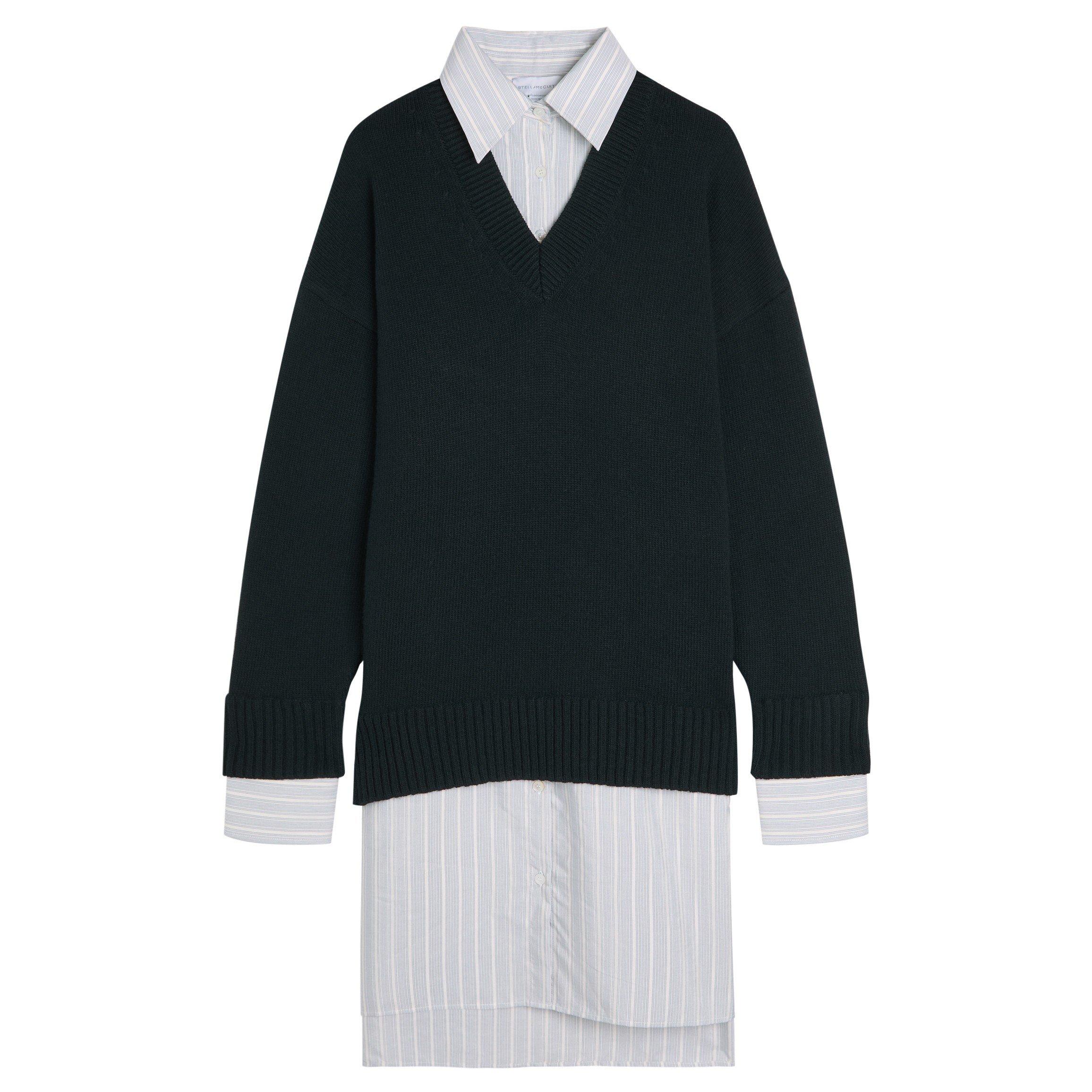 NAVY AND OTHER - Stella McCartney - KNIT AND FABRIC DRESS