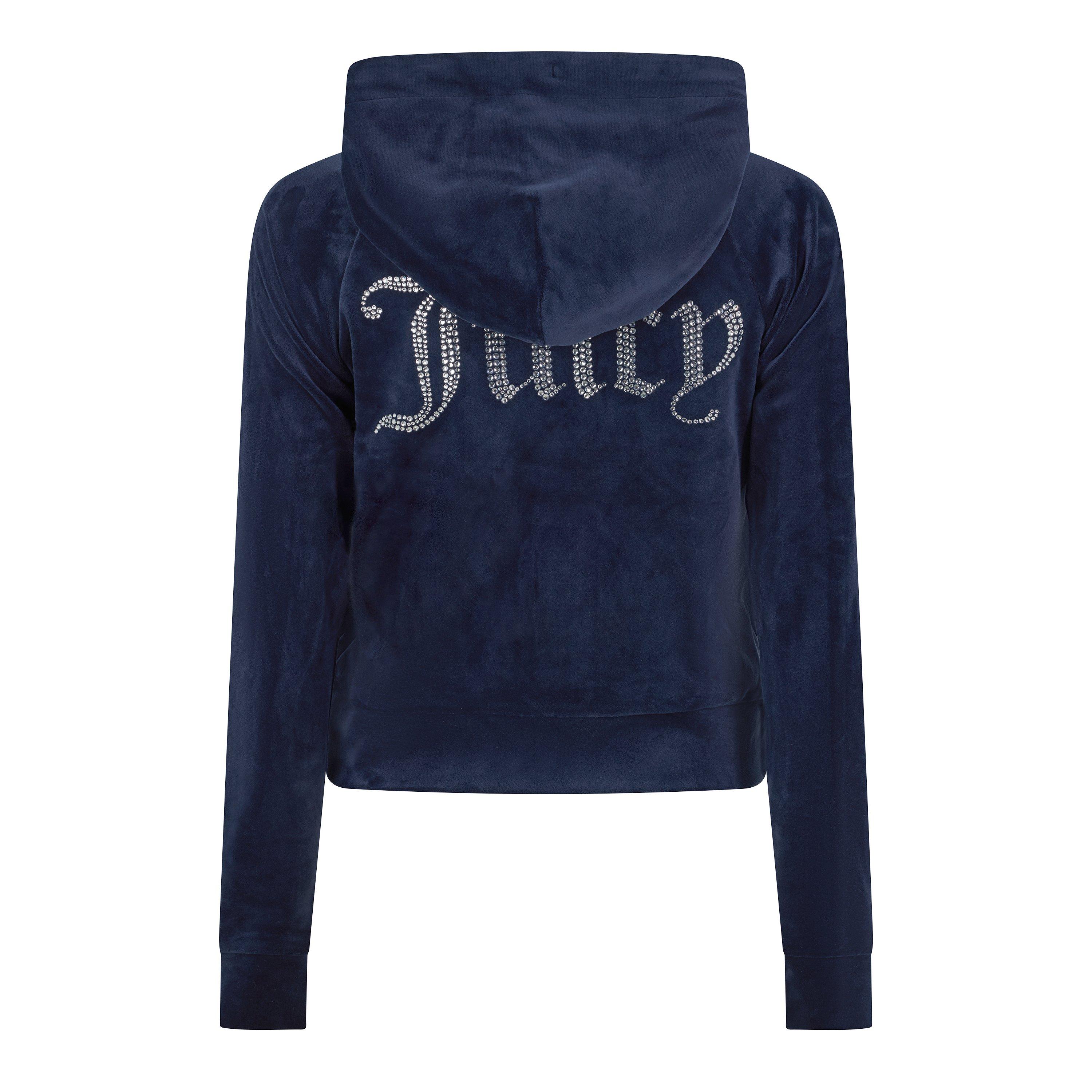 NAVY - Juicy Couture - Women's Madison Velour Cropped Zip Hoodie - 2