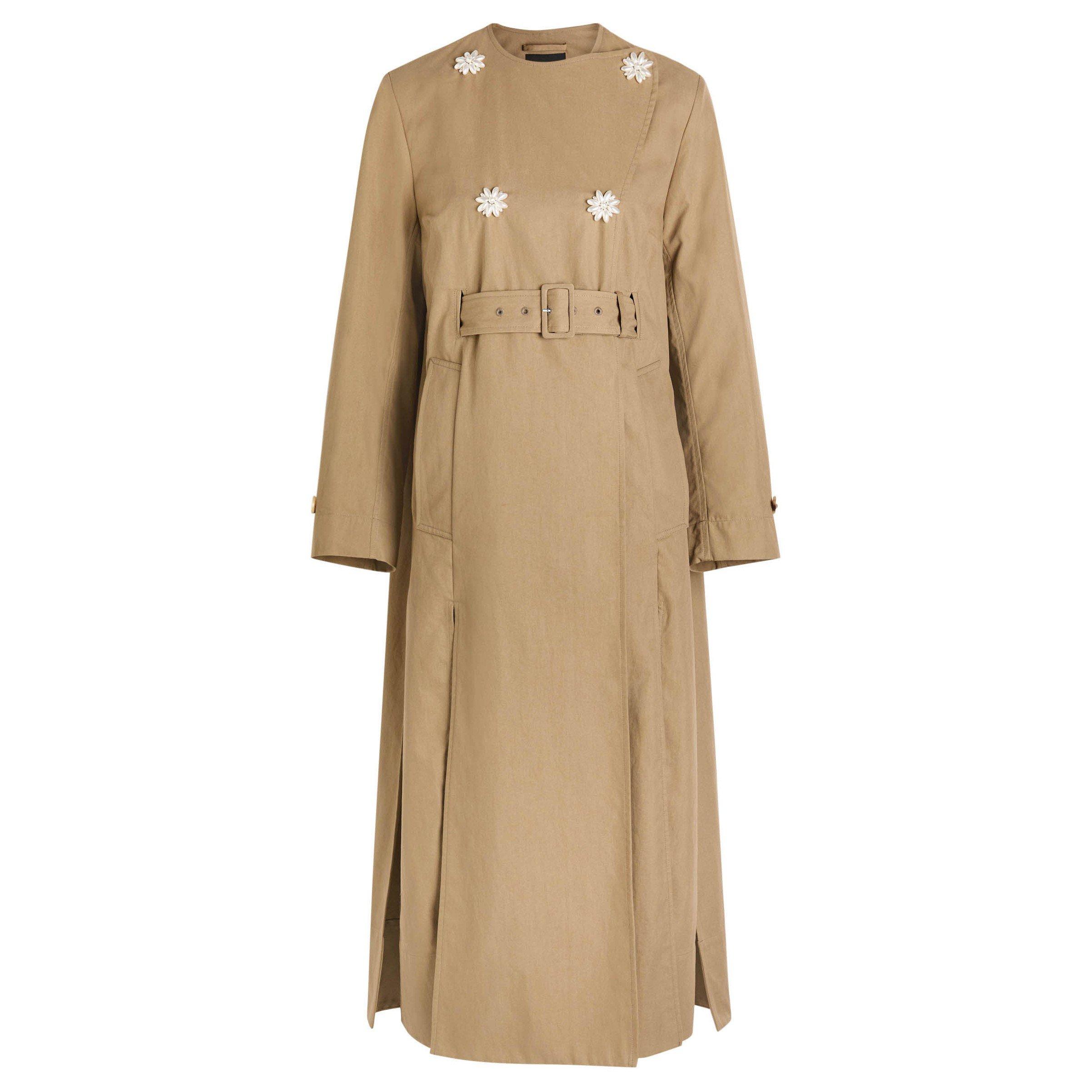 STONE - Simone Rocha - BELTED LONG SLIT TRENCH COAT