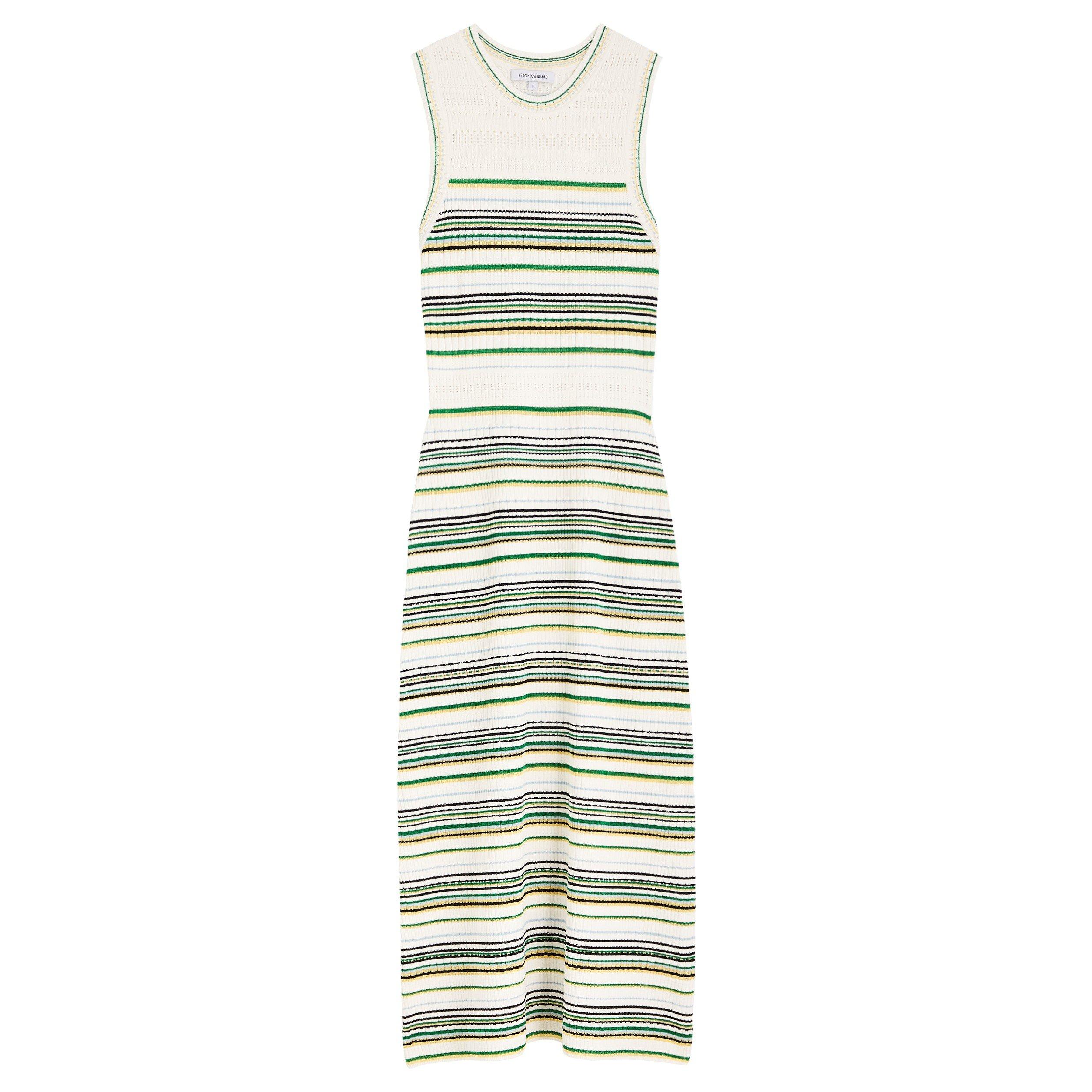 WHITE AND GREEN - Veronica Beard - SD SL DAWNA KNIT DRESS