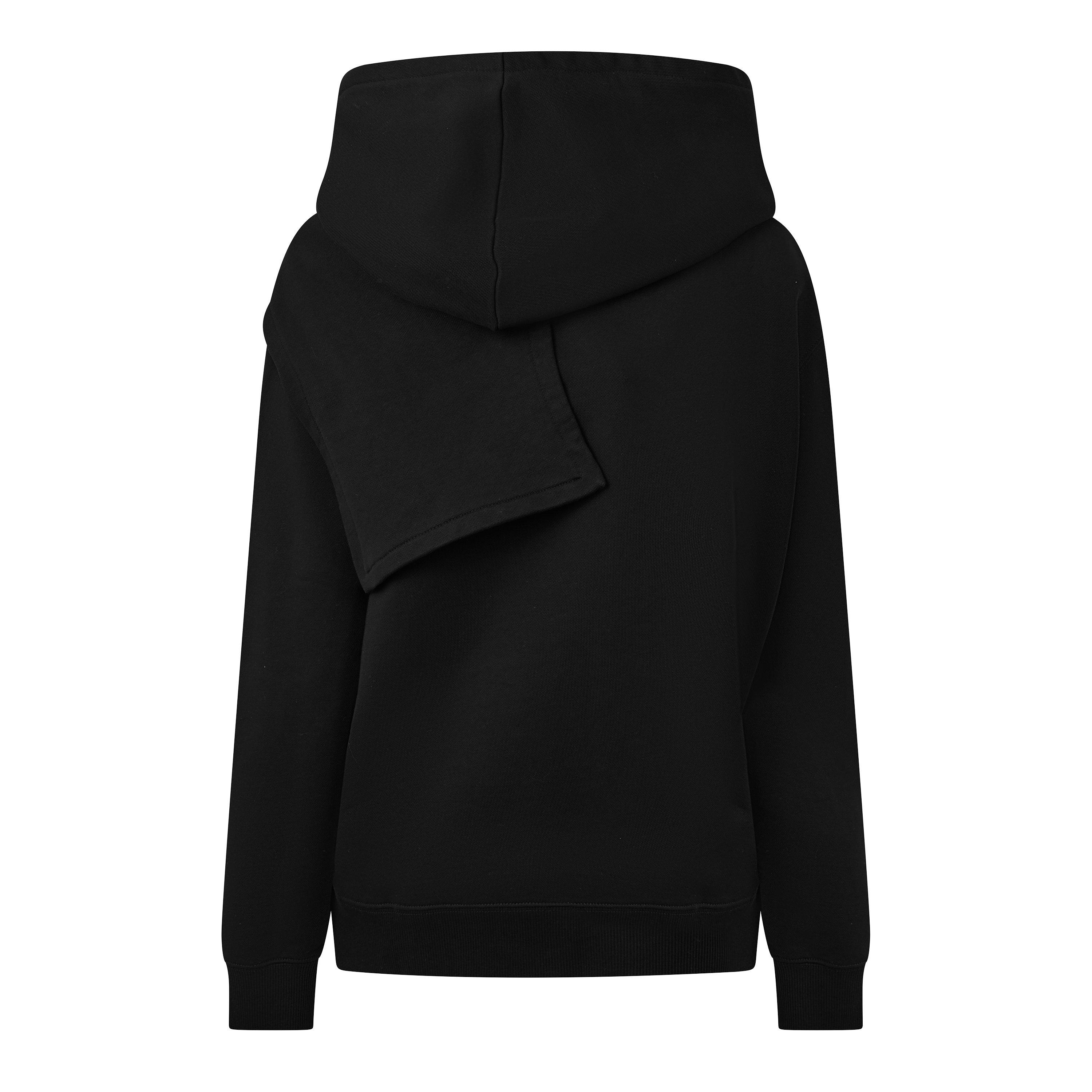 BLACK - Courreges - SCARF EMBROIDERED HOODIE - 2