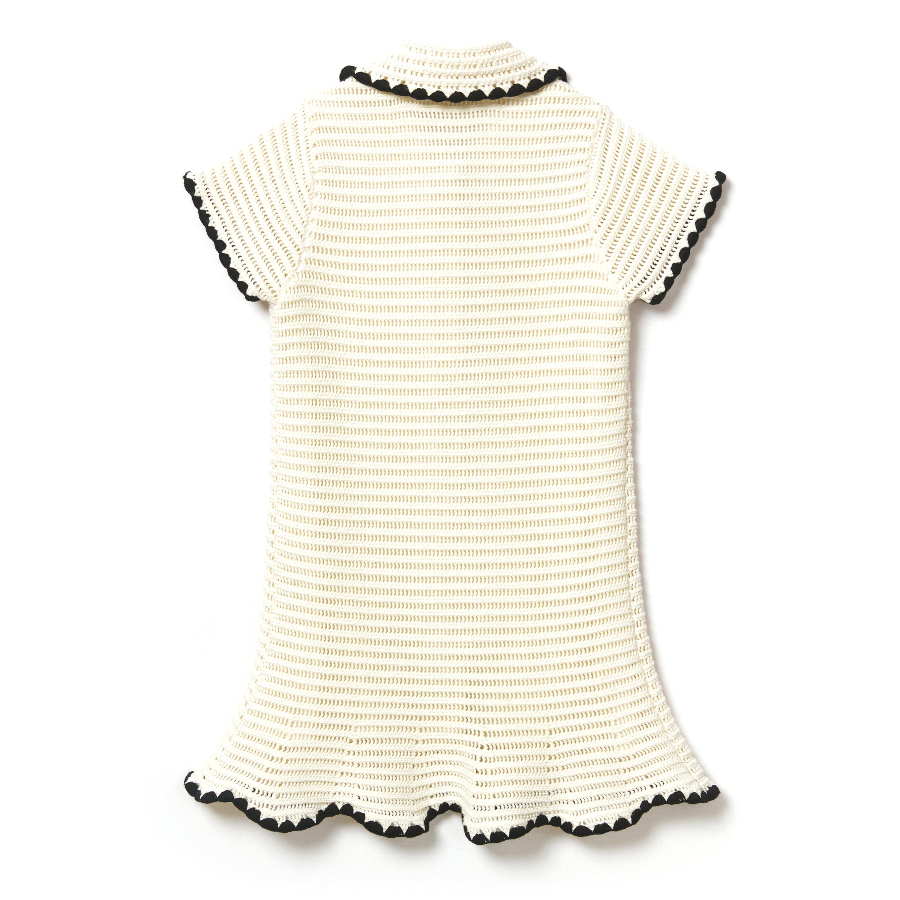 Cream/Navy - Self Portrait - Kids' Crochet Mini Dress - 2