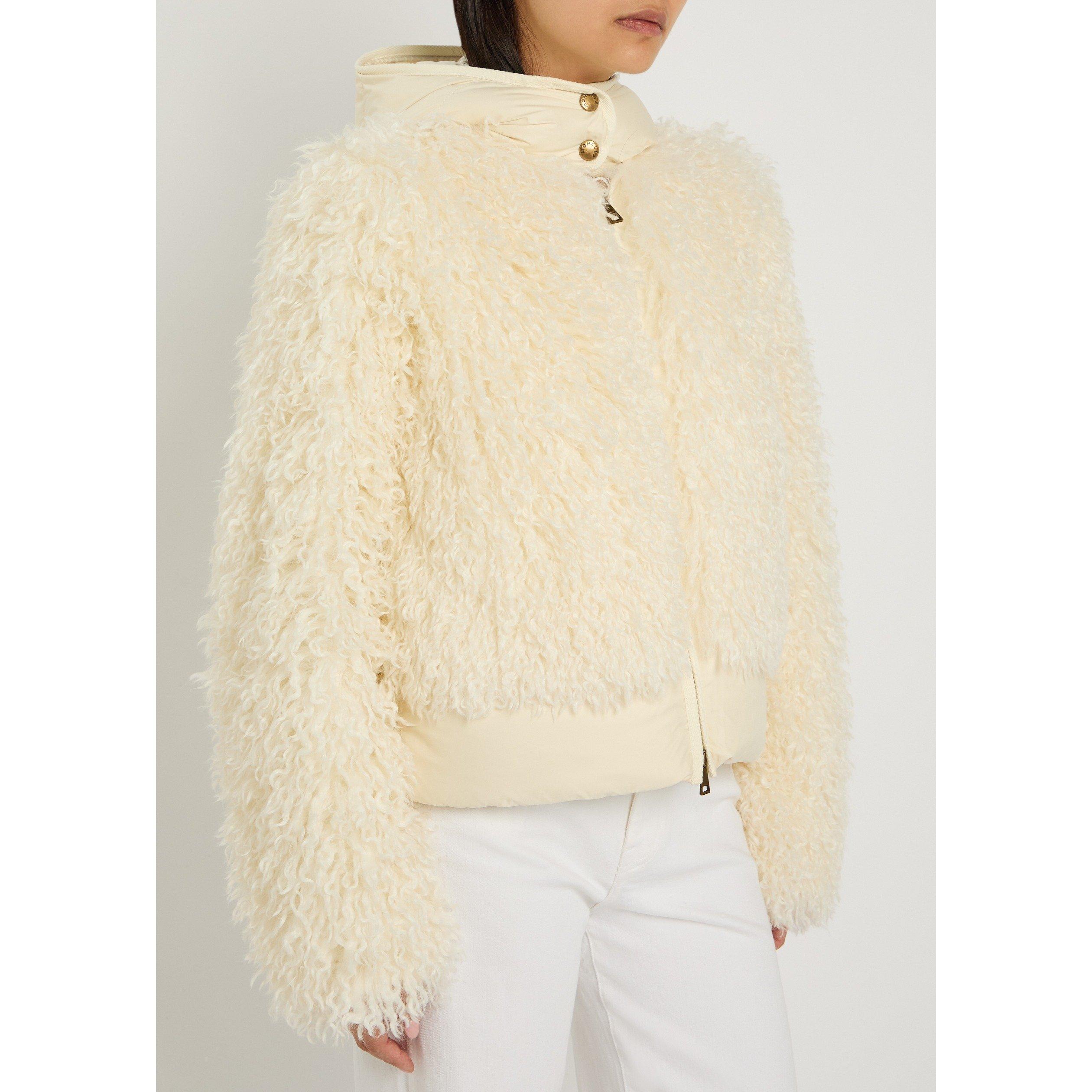 NATURAL - Moncler - Women's Vigiers Faux Fur Boxy-Fit Short Puffer Jacket - 2