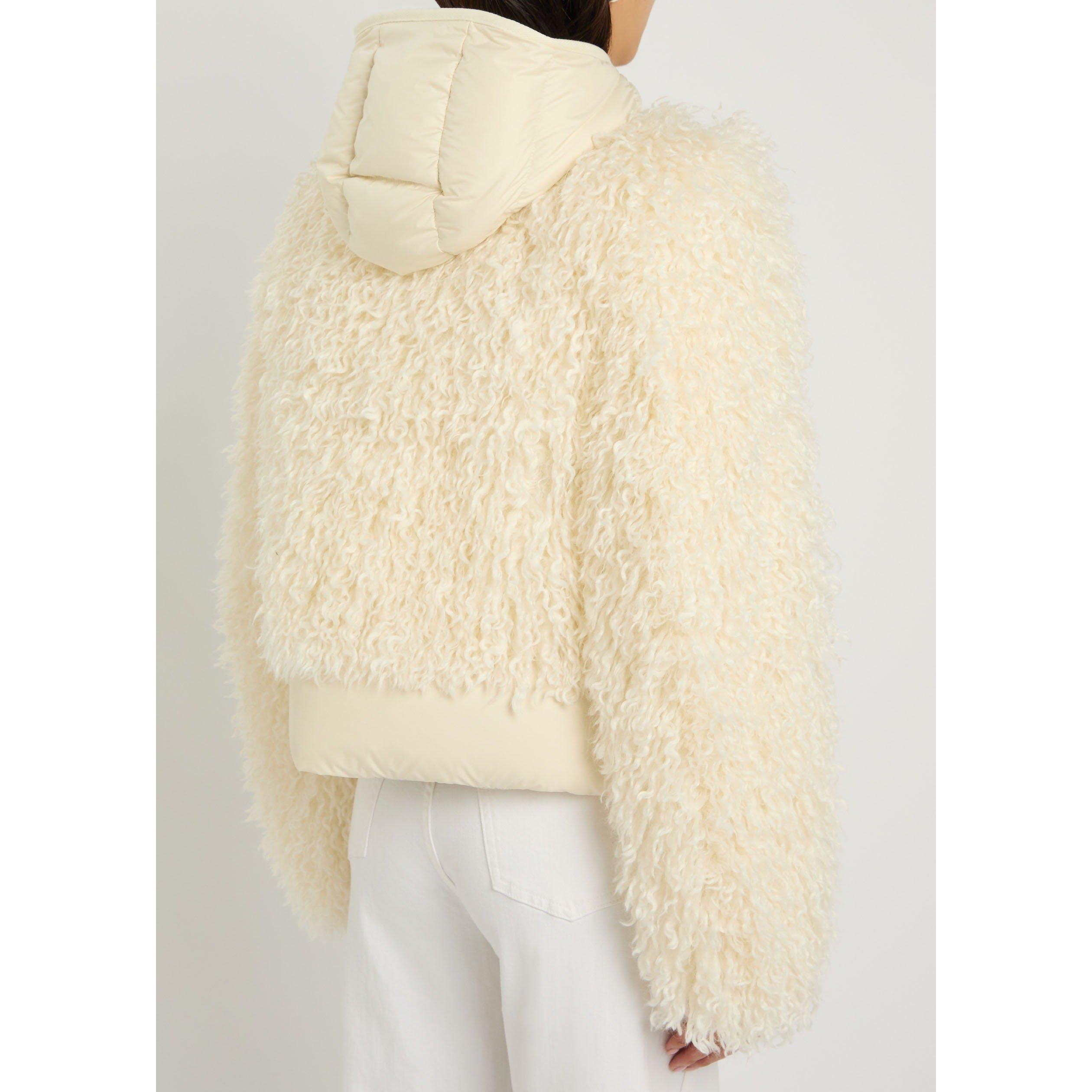 NATURAL - Moncler - Women's Vigiers Faux Fur Boxy-Fit Short Puffer Jacket - 3