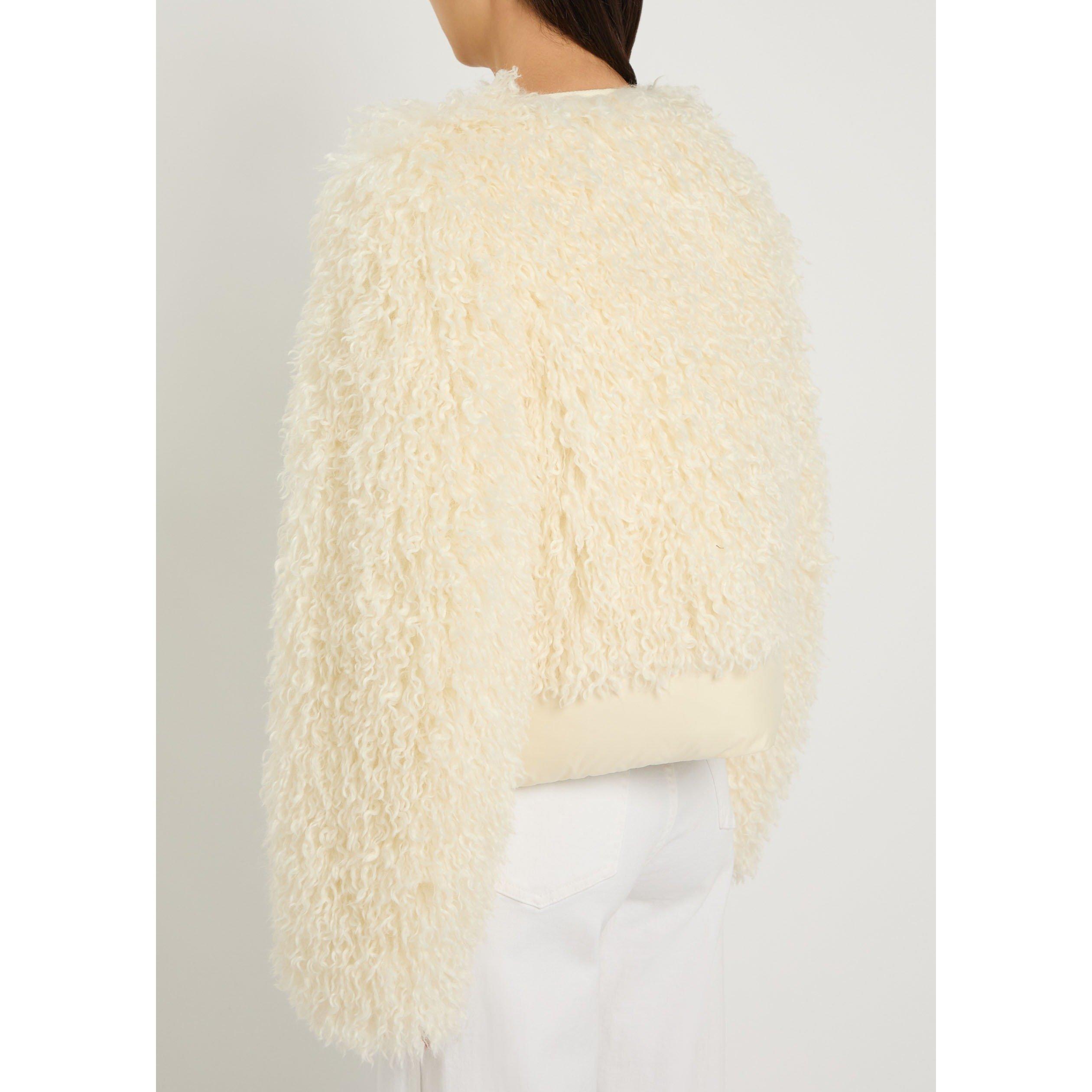 NATURAL - Moncler - Women's Vigiers Faux Fur Boxy-Fit Short Puffer Jacket - 5