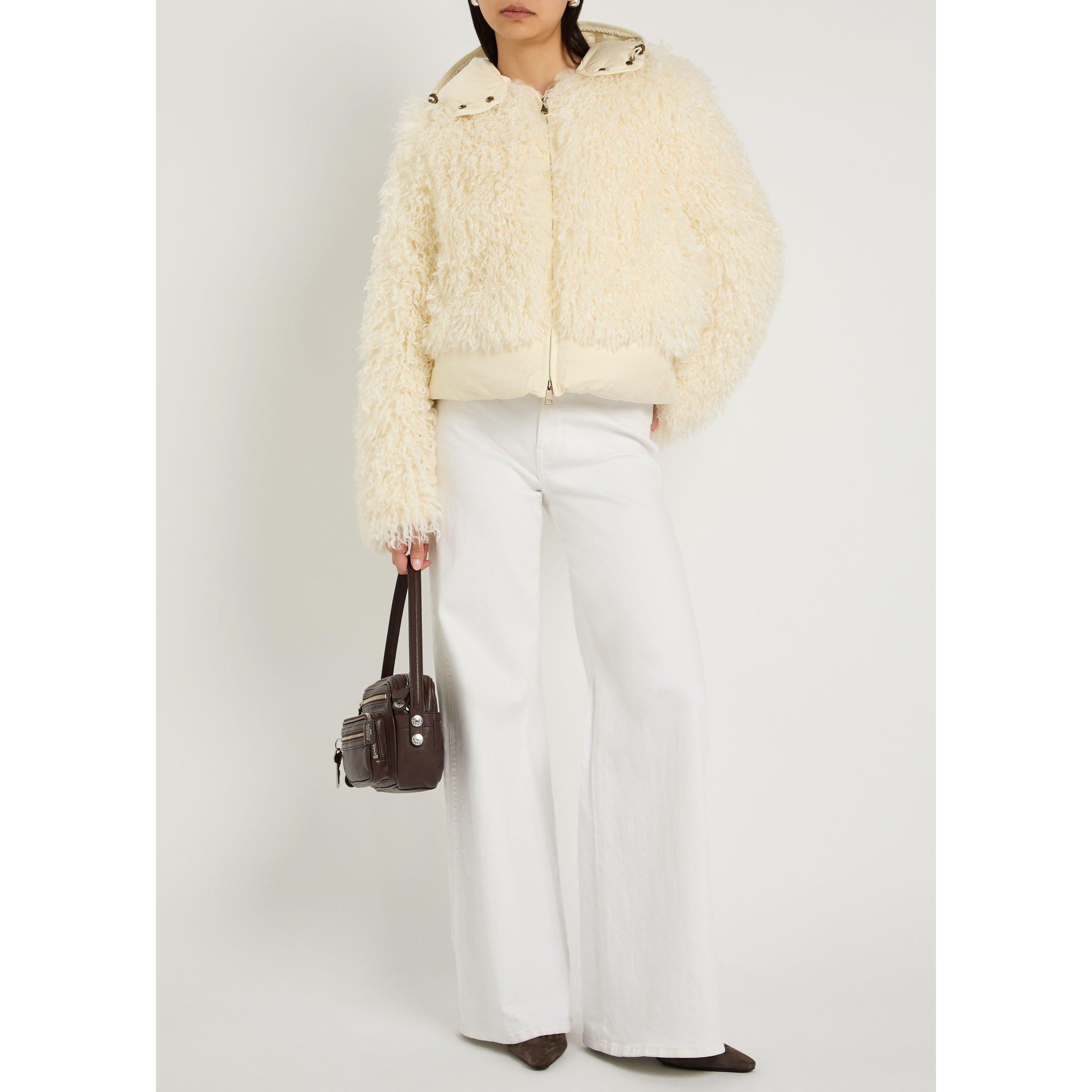 NATURAL - Moncler - Women's Vigiers Faux Fur Boxy-Fit Short Puffer Jacket - 6