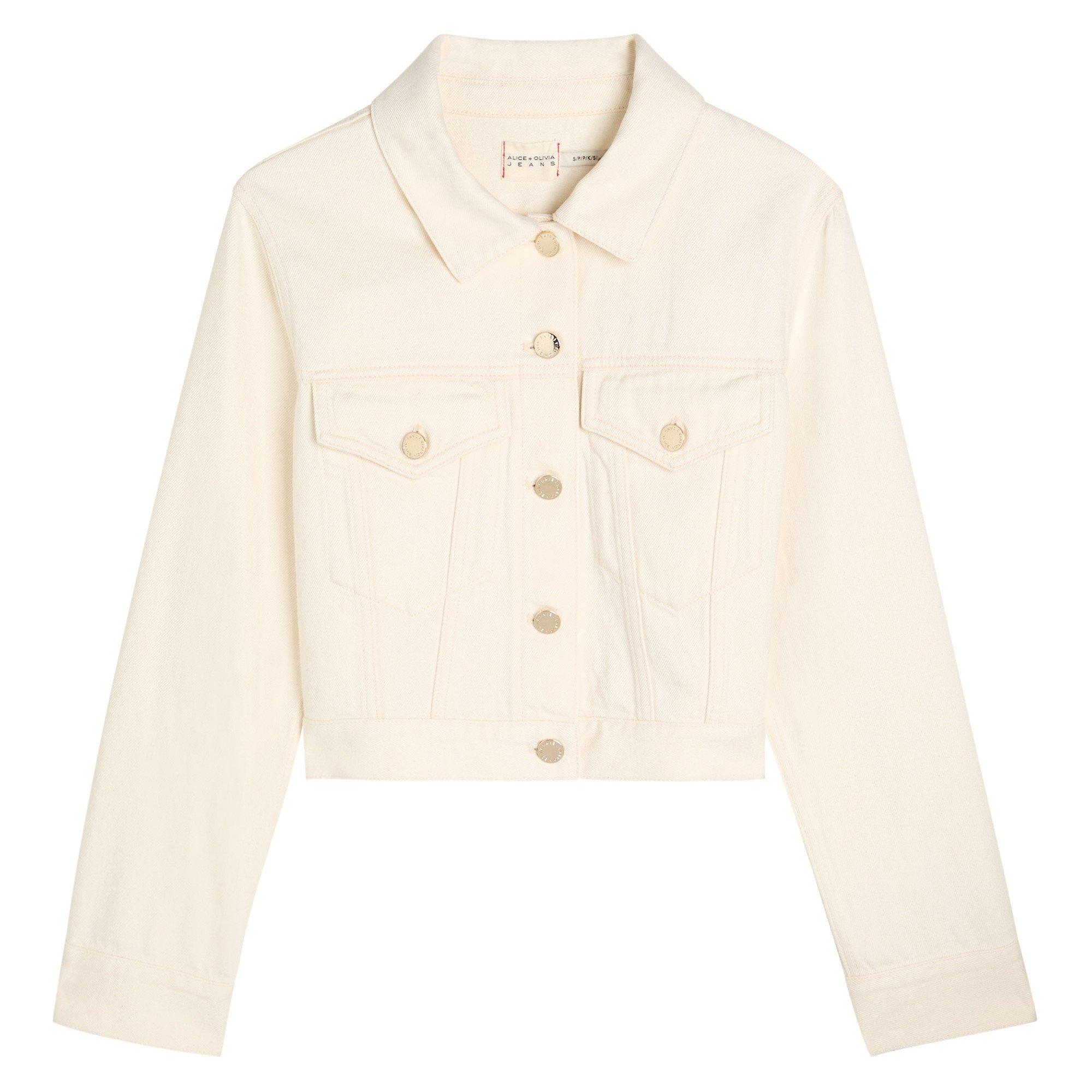 NATURAL - Alice And Olivia - J CHLOE RELAXED BOXY CROP JKT