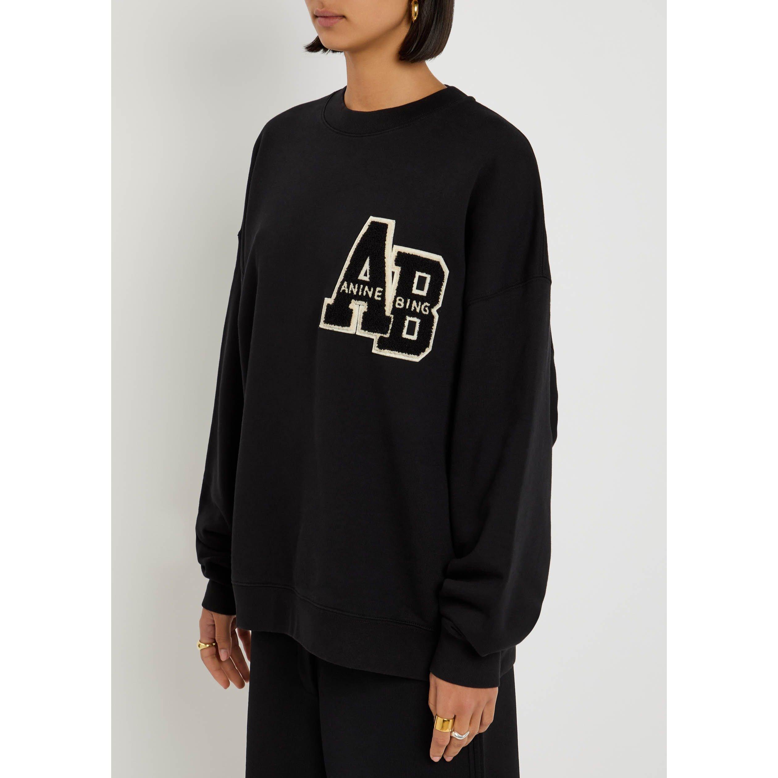 BLACK - Anine Bing - SW MILES LETTERMAN SWEATSHIRT - 2