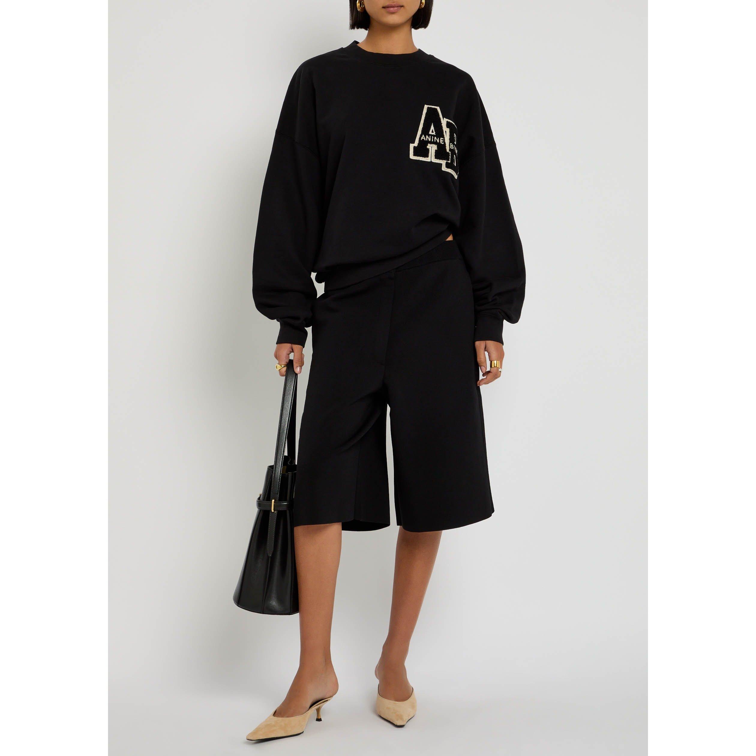 BLACK - Anine Bing - SW MILES LETTERMAN SWEATSHIRT - 5