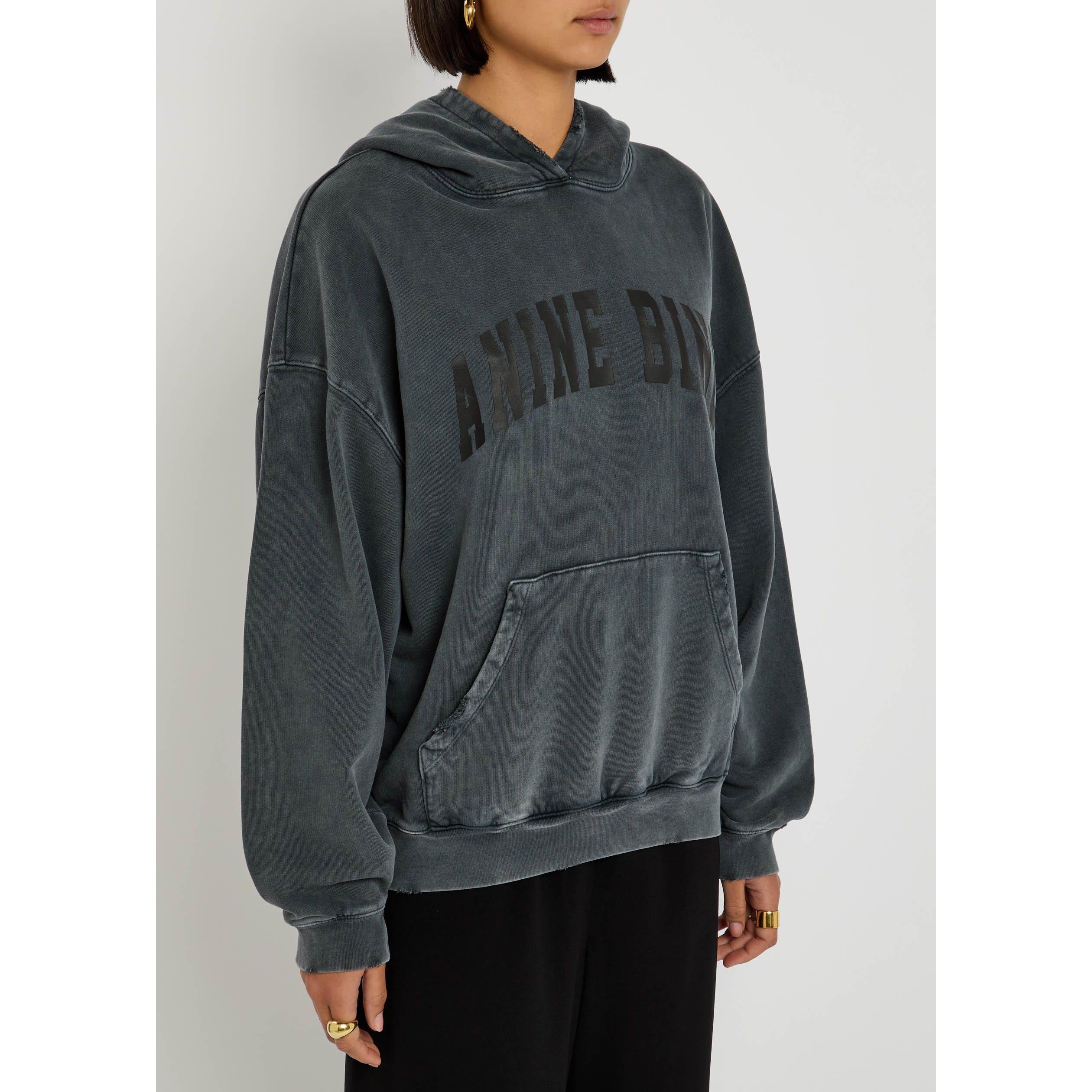 BLACK - Anine Bing - Women's Harvey Over the Head Cotton Oversized-Fit Hoodie - 2