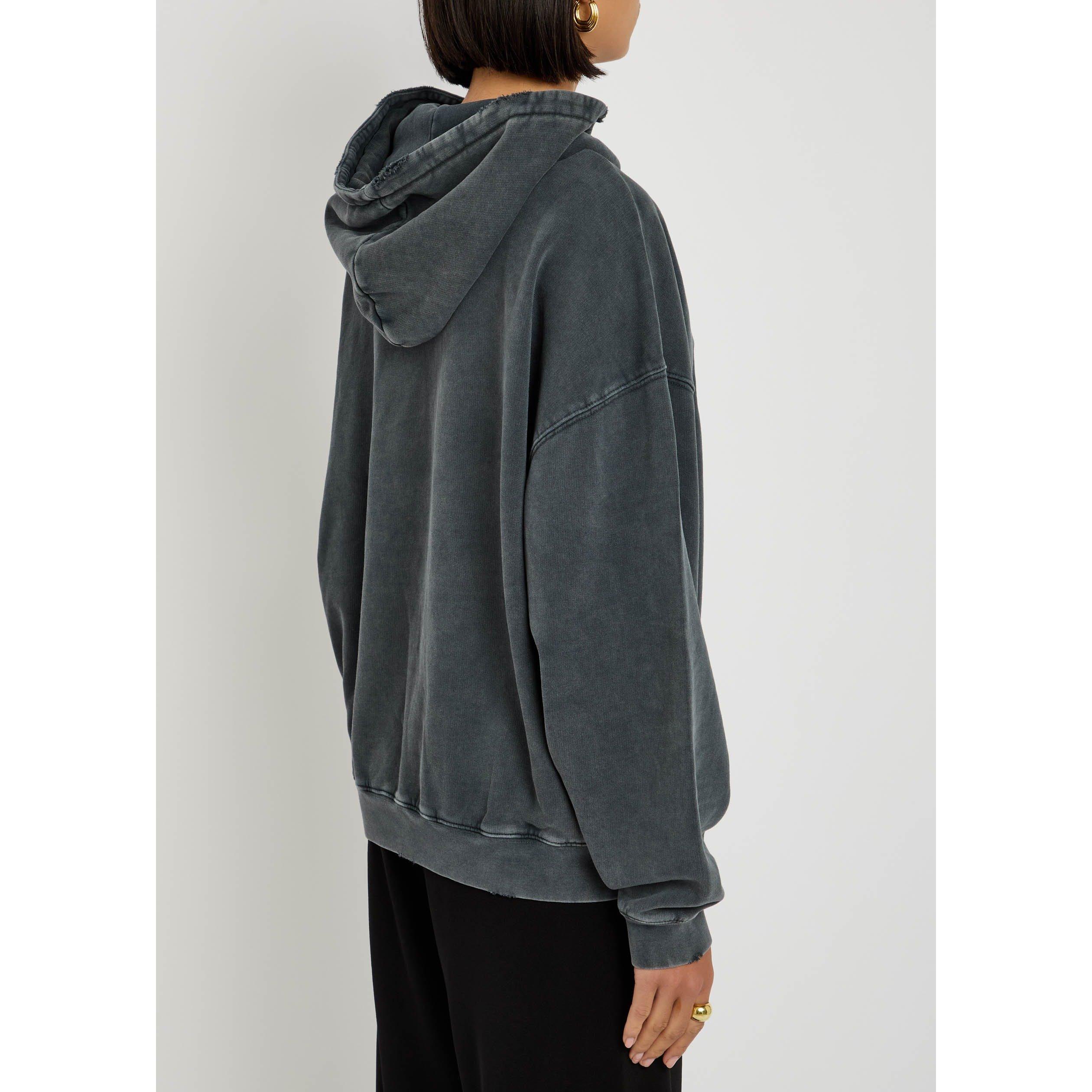 BLACK - Anine Bing - Women's Harvey Over the Head Cotton Oversized-Fit Hoodie - 3