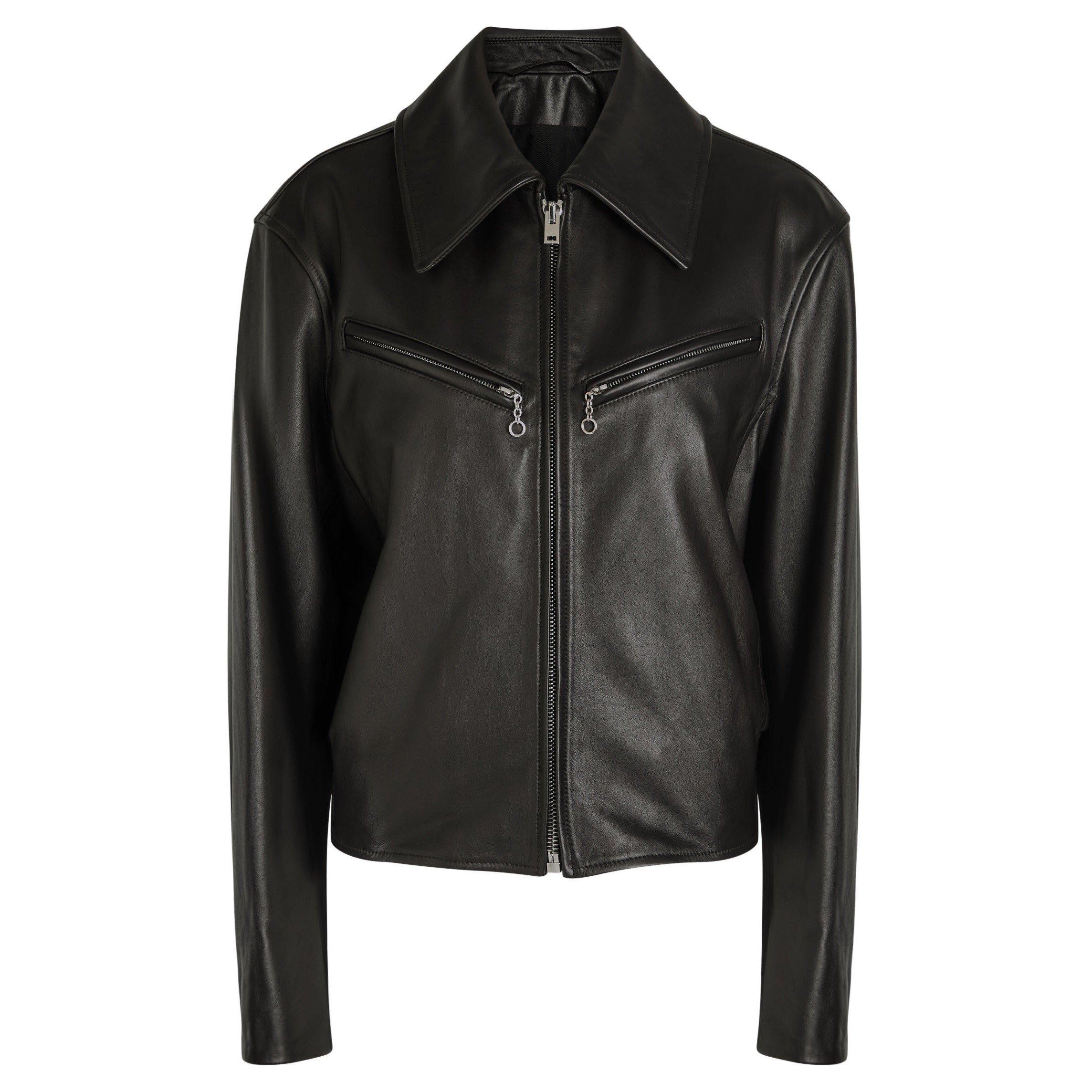 DARK BROWN - Lemaire - Women's Oversized-Fit Leather Jacket - 1
