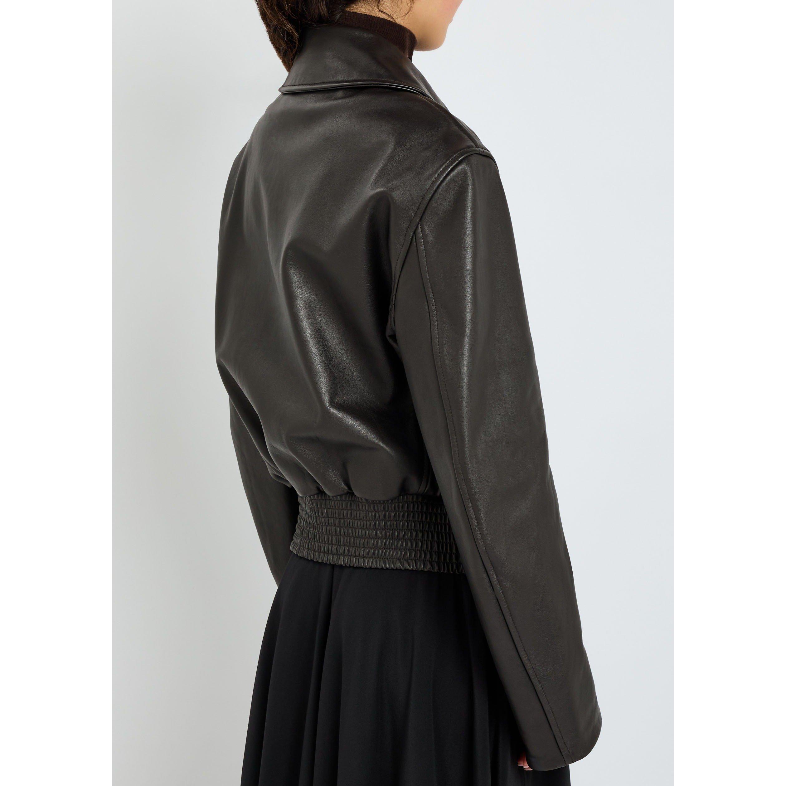 DARK BROWN - Lemaire - Women's Oversized-Fit Leather Jacket - 3