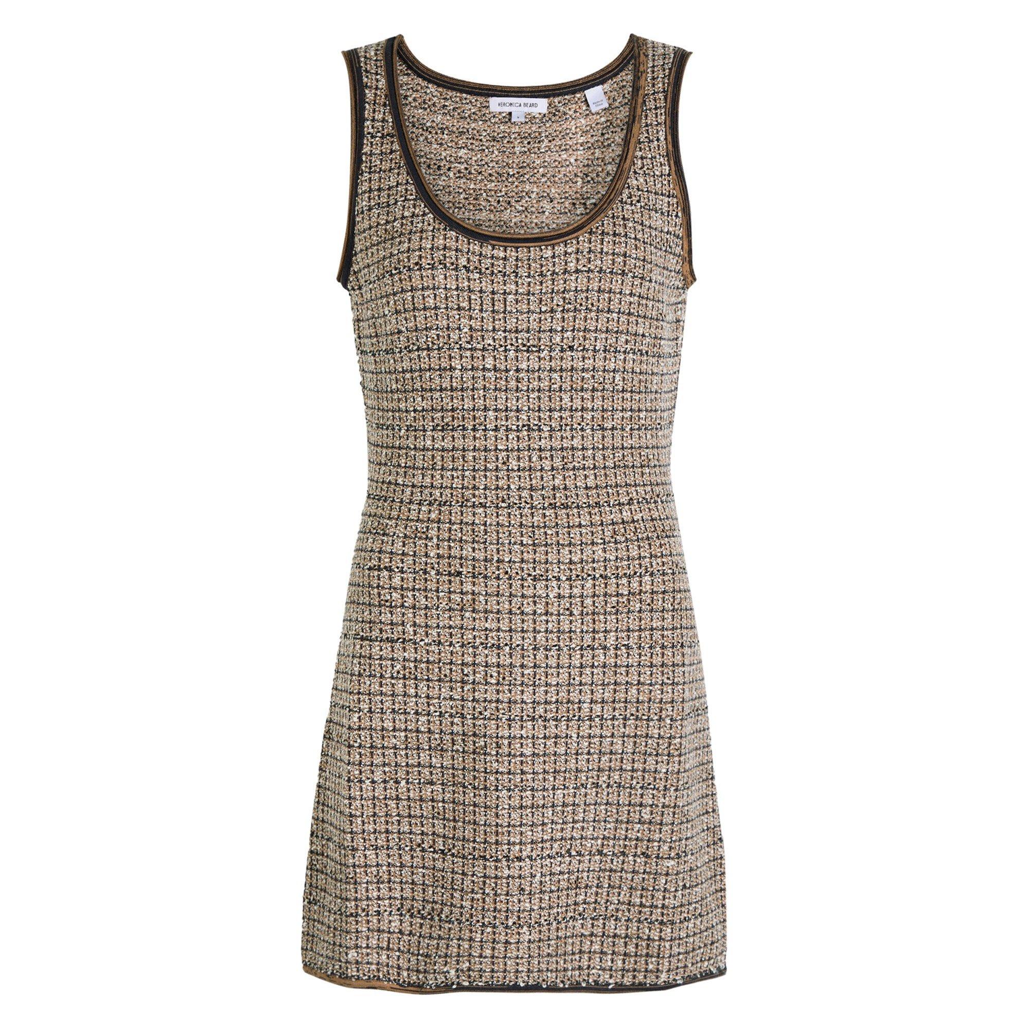 BROWN AND OTHER - Veronica Beard - SD SL BASSETTE KNIT DRESS