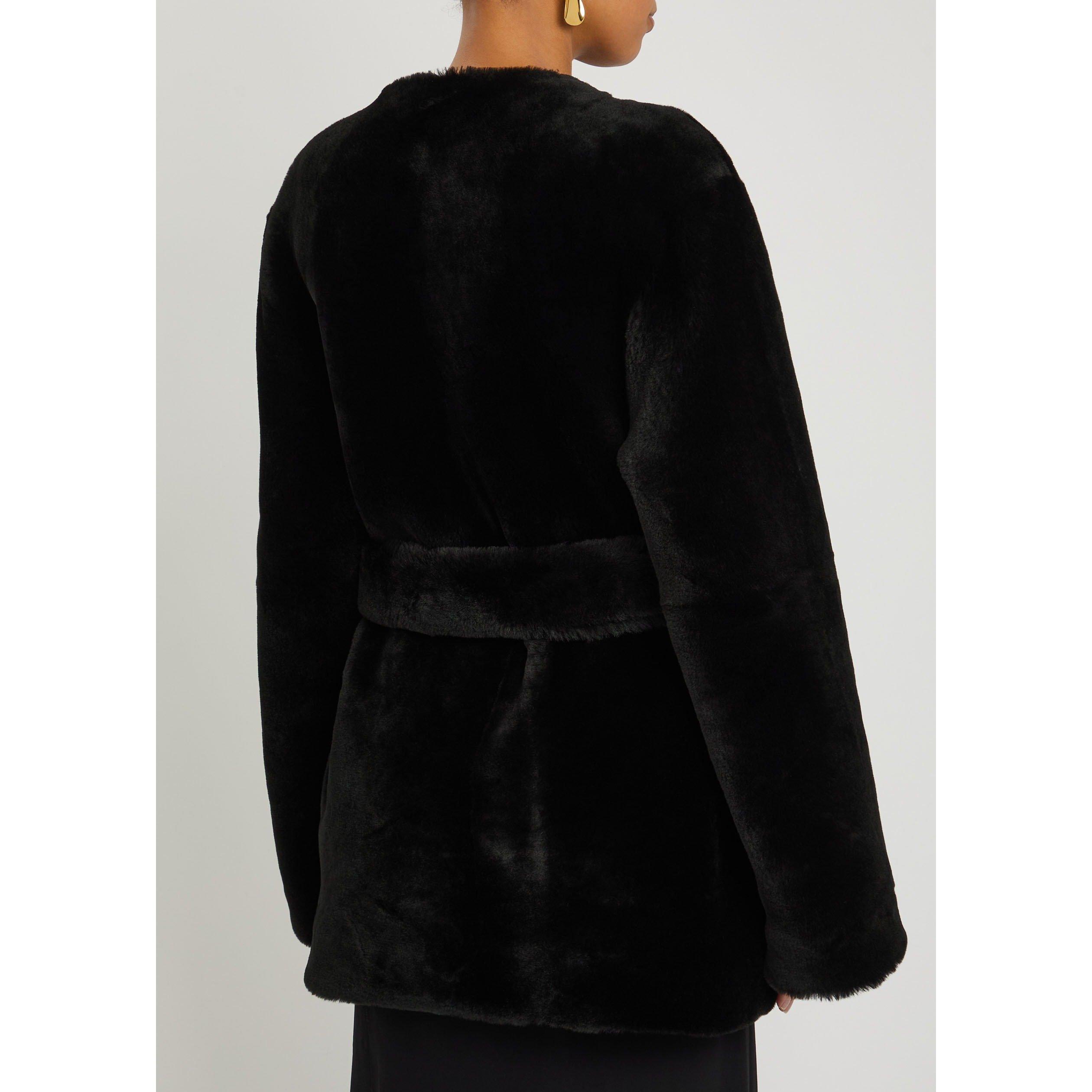 BLACK - Toteme - PLUSH SHEARLING JACKET - 3