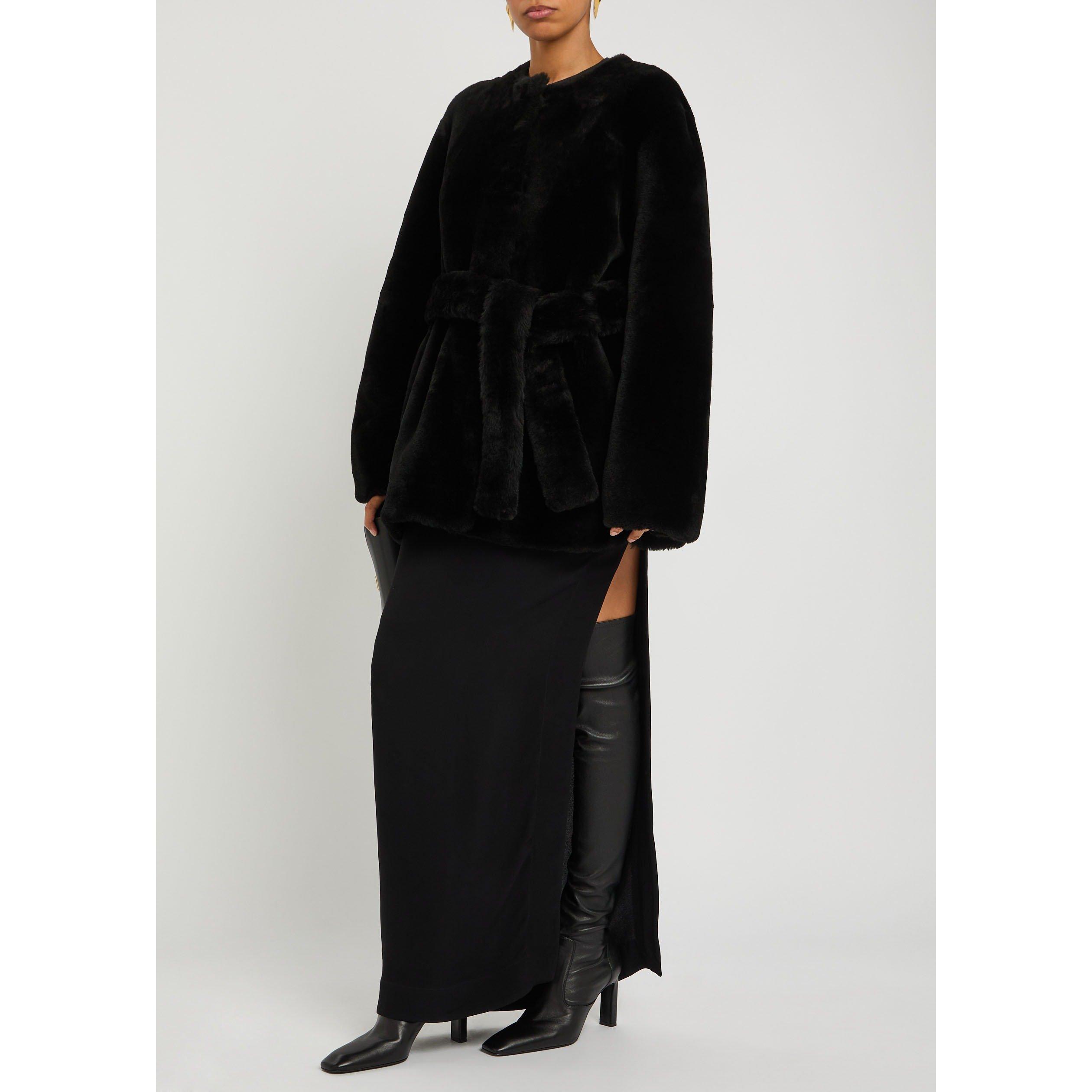 BLACK - Toteme - PLUSH SHEARLING JACKET - 5