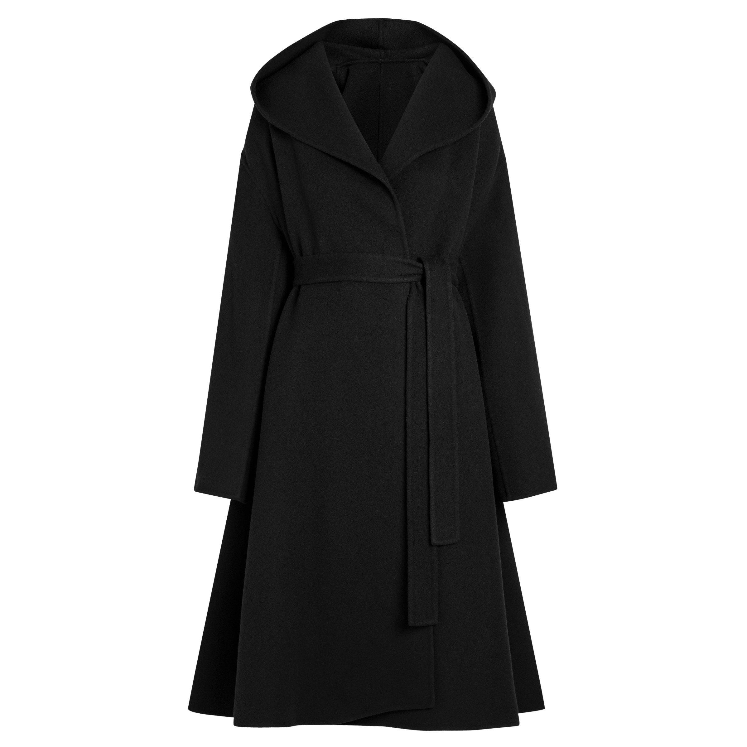 BLACK - Alaia - HOODED WRAP COAT - 1