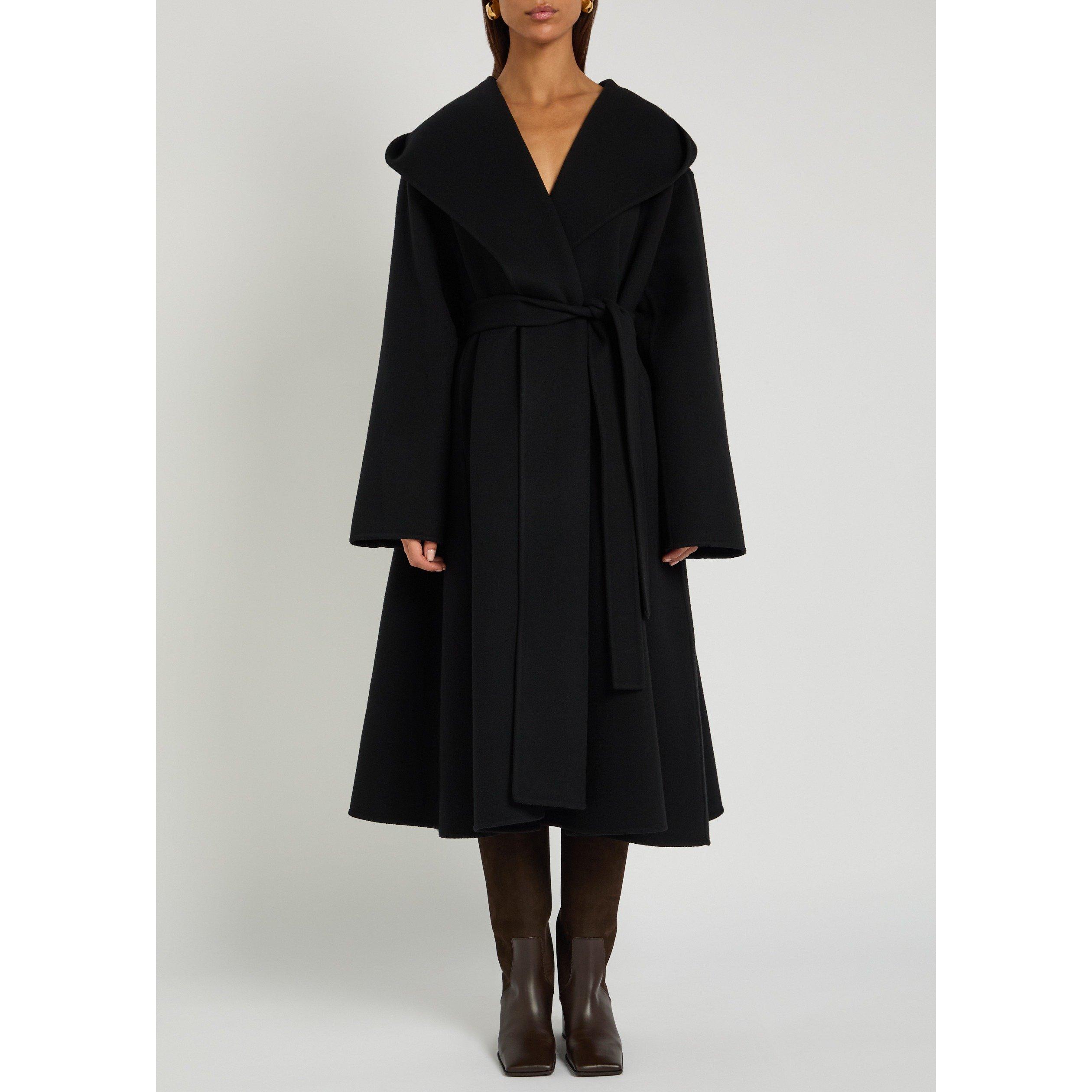 BLACK - Alaia - HOODED WRAP COAT - 2