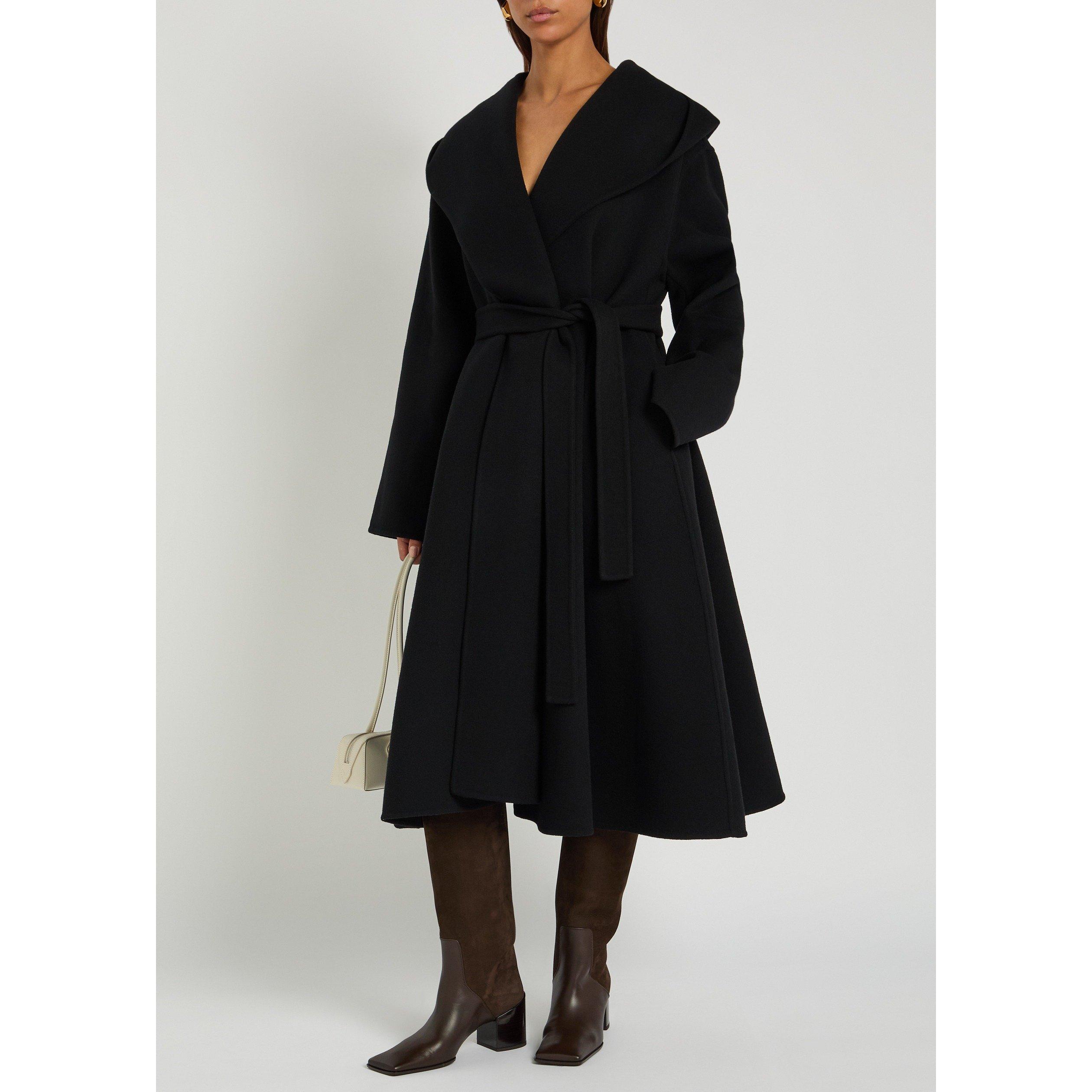 BLACK - Alaia - HOODED WRAP COAT - 5