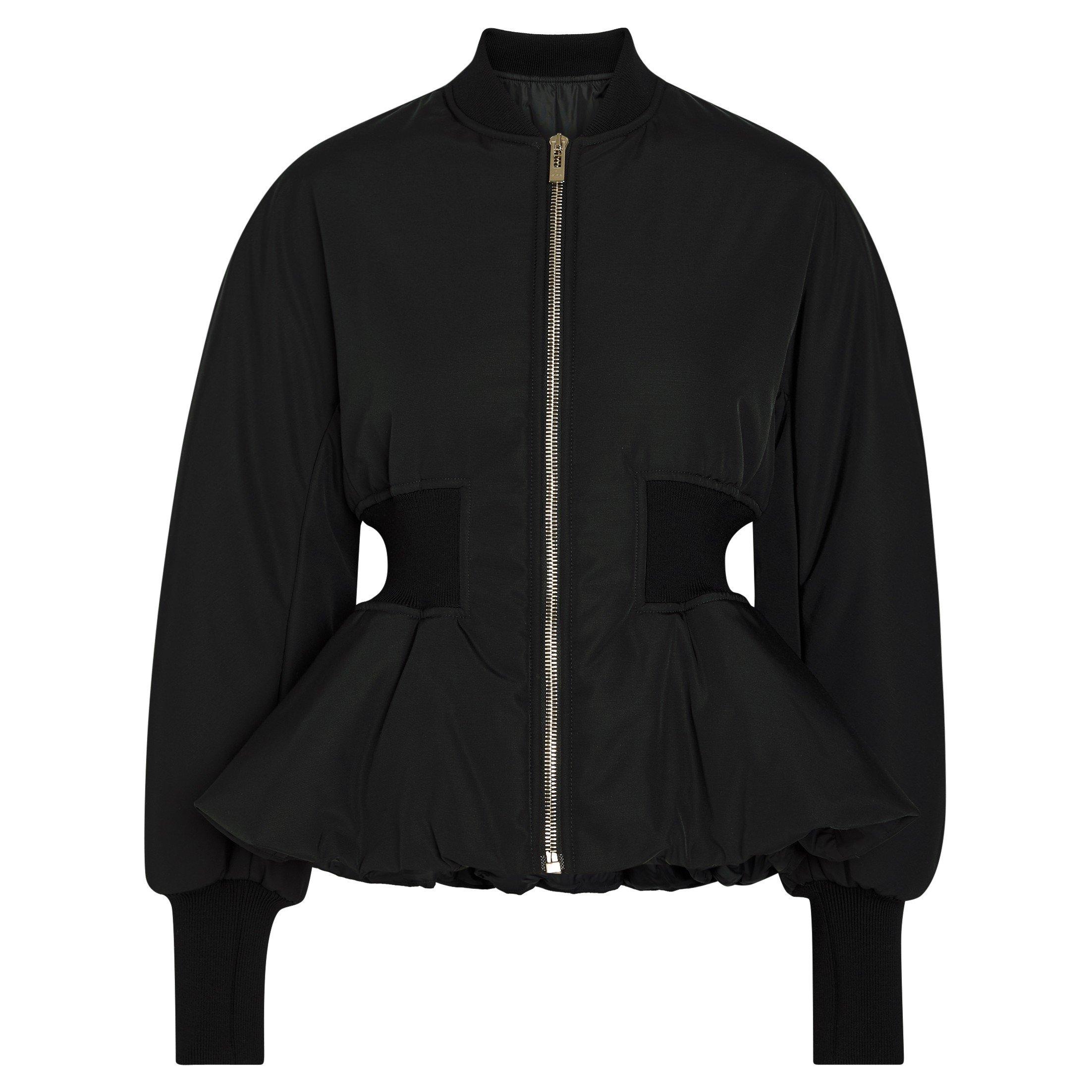 BLACK - Alaia - PEPLUM BOMBER JACKET - 1