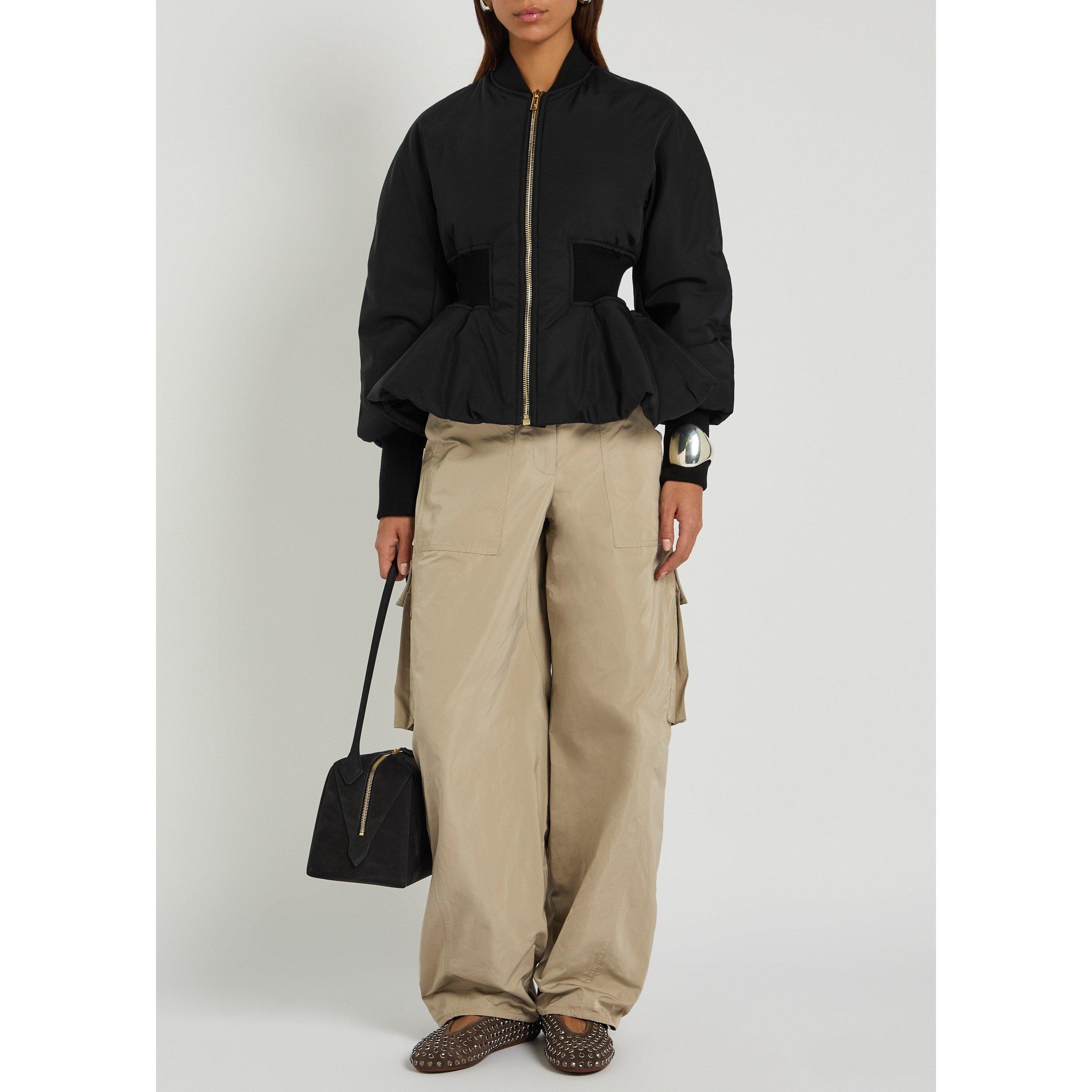 BLACK - Alaia - PEPLUM BOMBER JACKET - 5