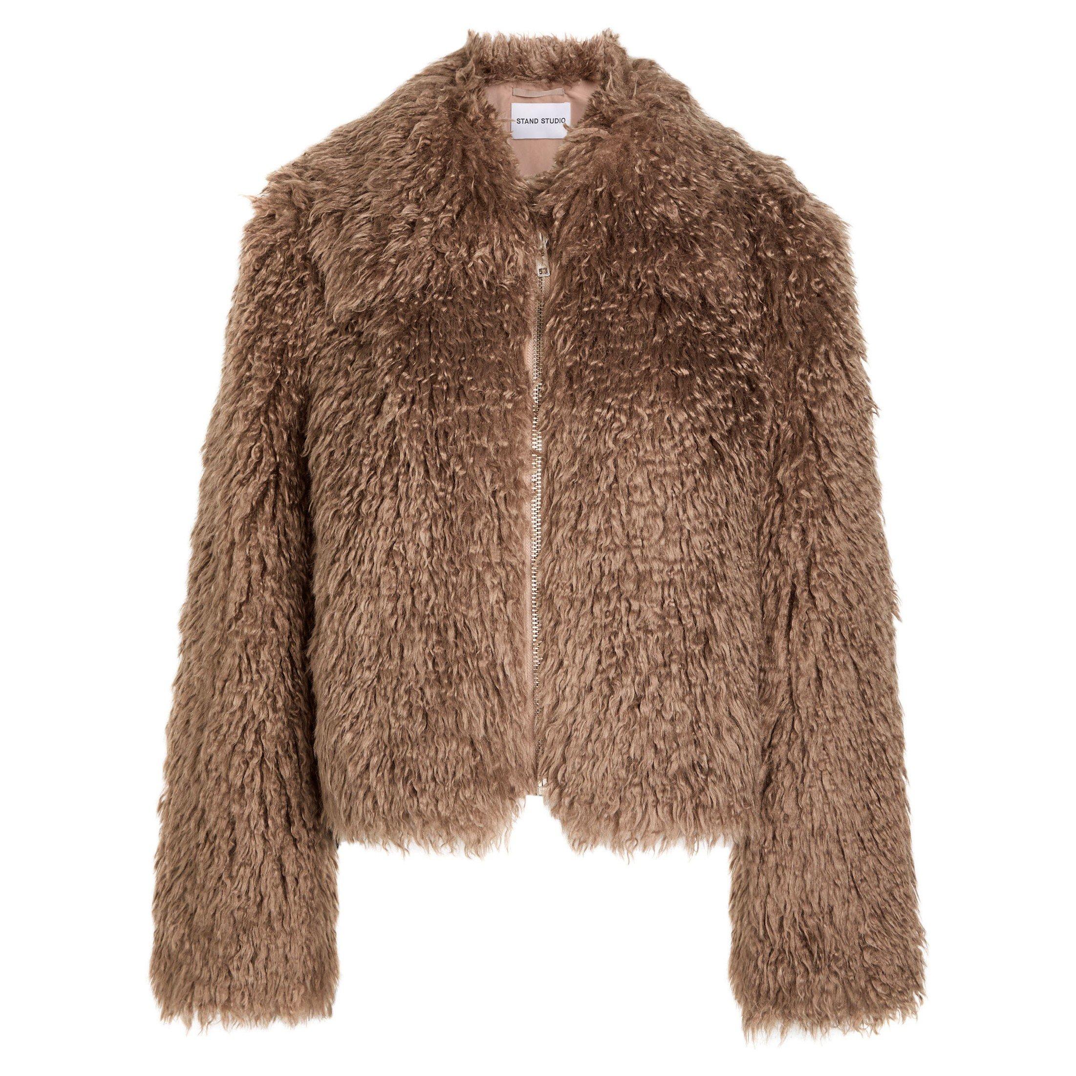 BEIGE - Stand Studio - J ZAYLEE FLUFFY CROP JACKET