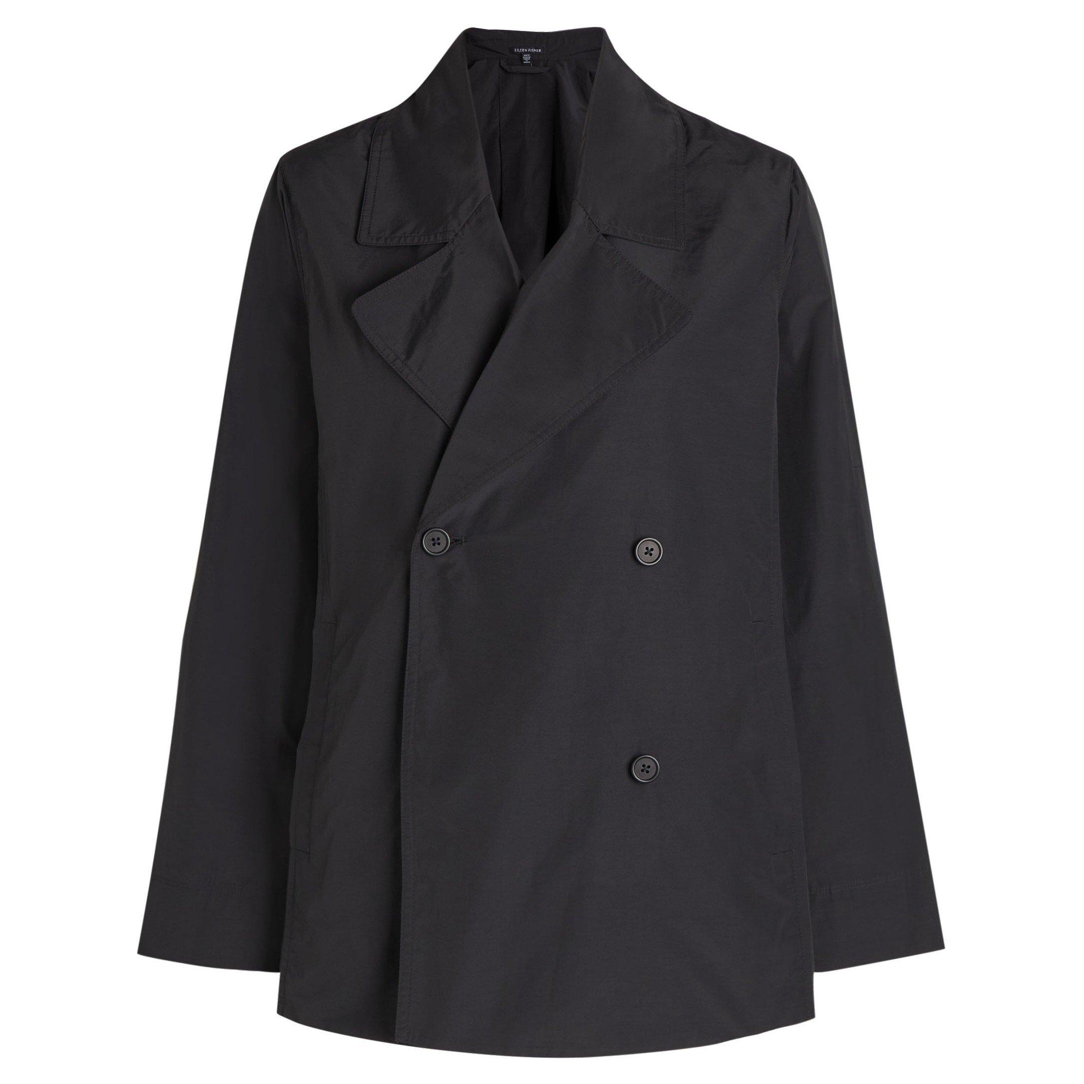 BLACK - Eileen Fisher - J SHORT TRENCH COAT