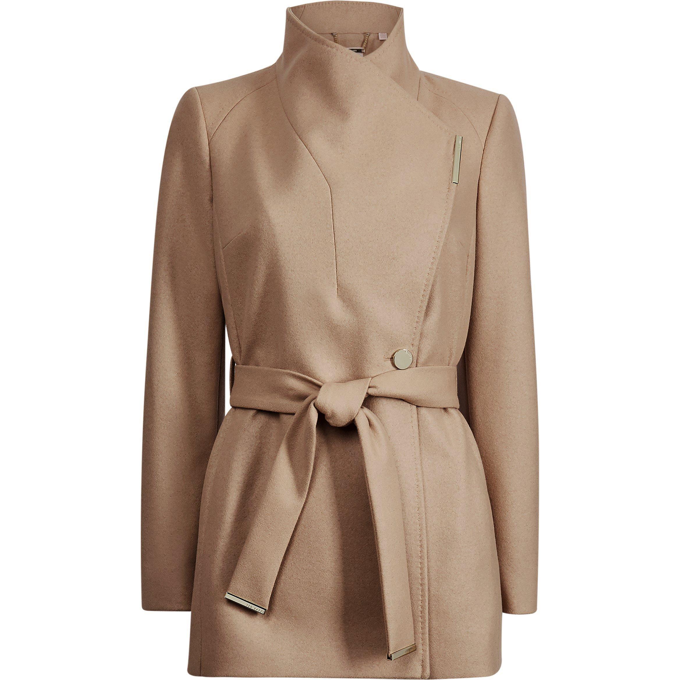 Ted Baker Women's Wool Short Belted Overcoat - Camel - 10 (S)
