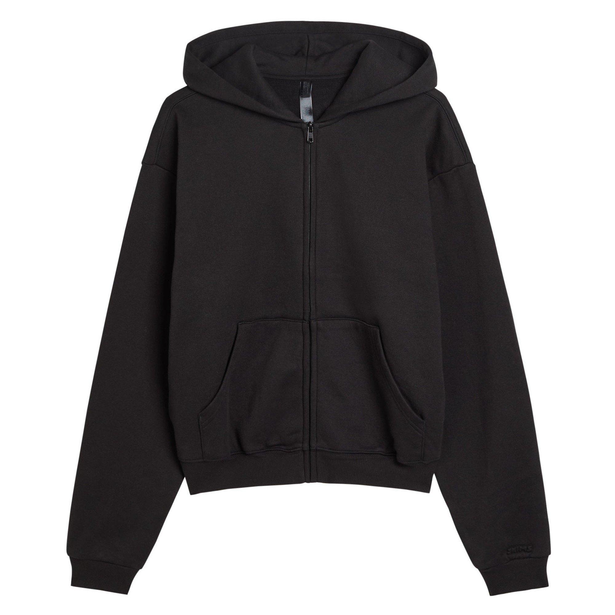 BLACK - SKIMS - H CTN FLCE CLSC ZIP-UP HOODIE
