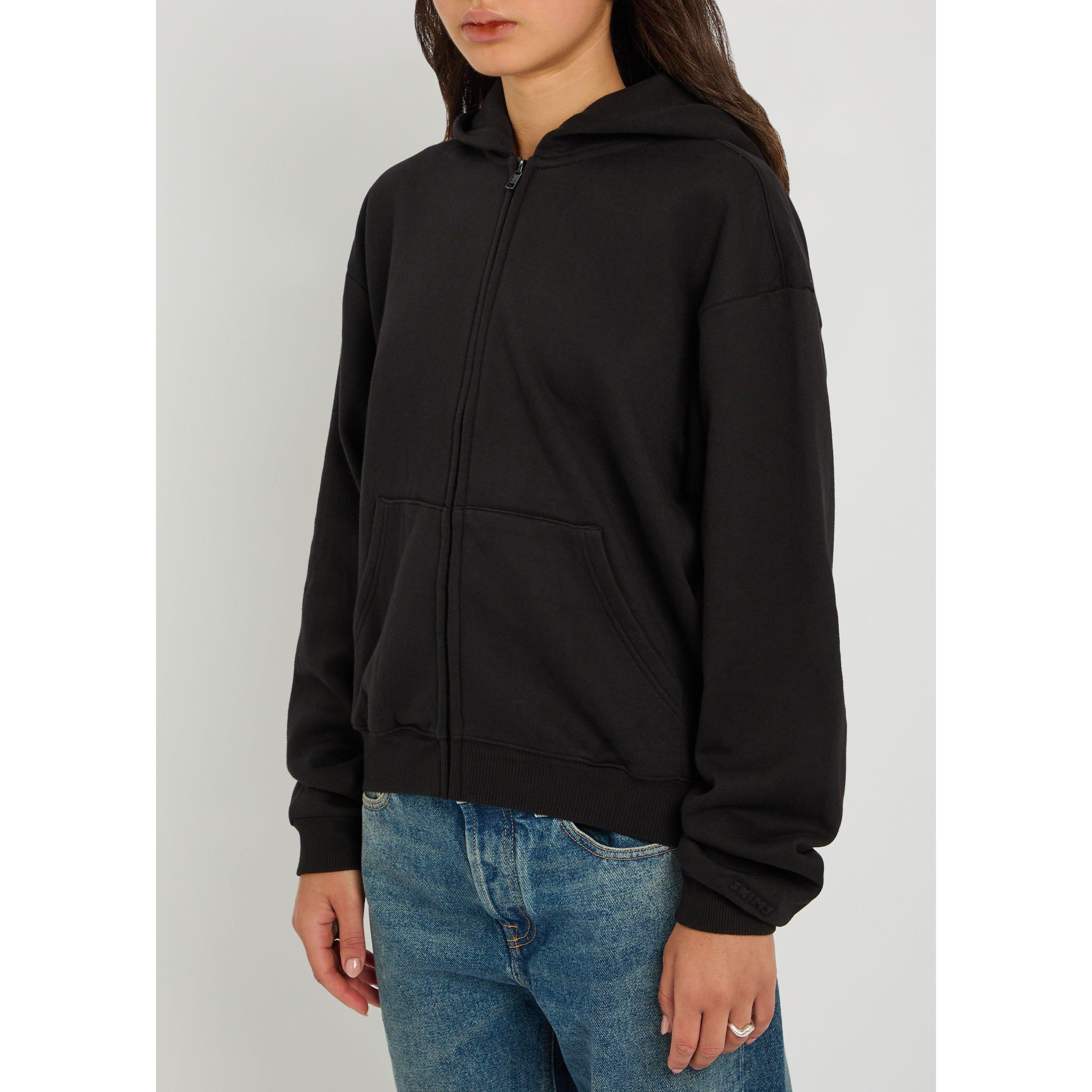 BLACK - SKIMS - H CTN FLCE CLSC ZIP-UP HOODIE - 2