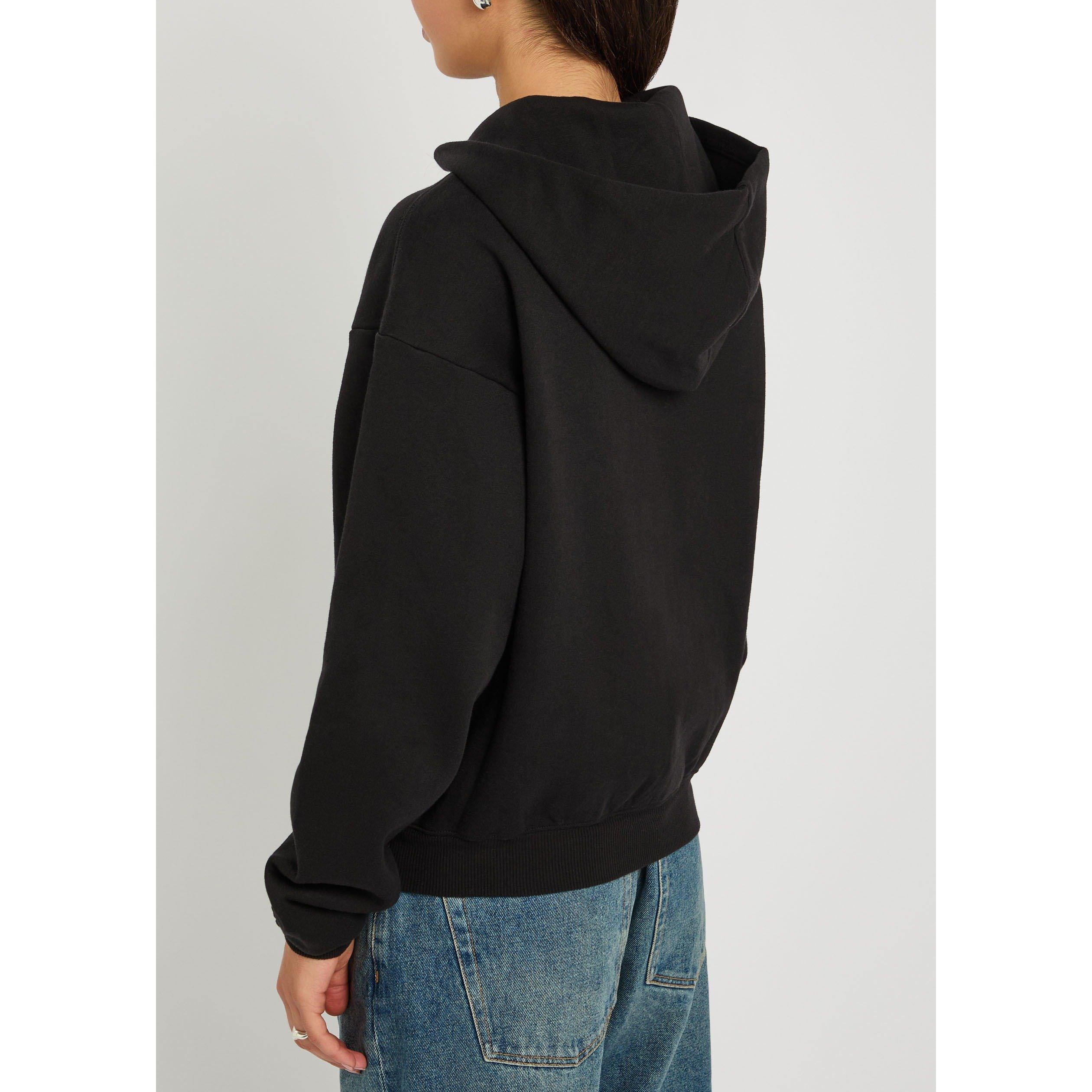BLACK - SKIMS - H CTN FLCE CLSC ZIP-UP HOODIE - 3