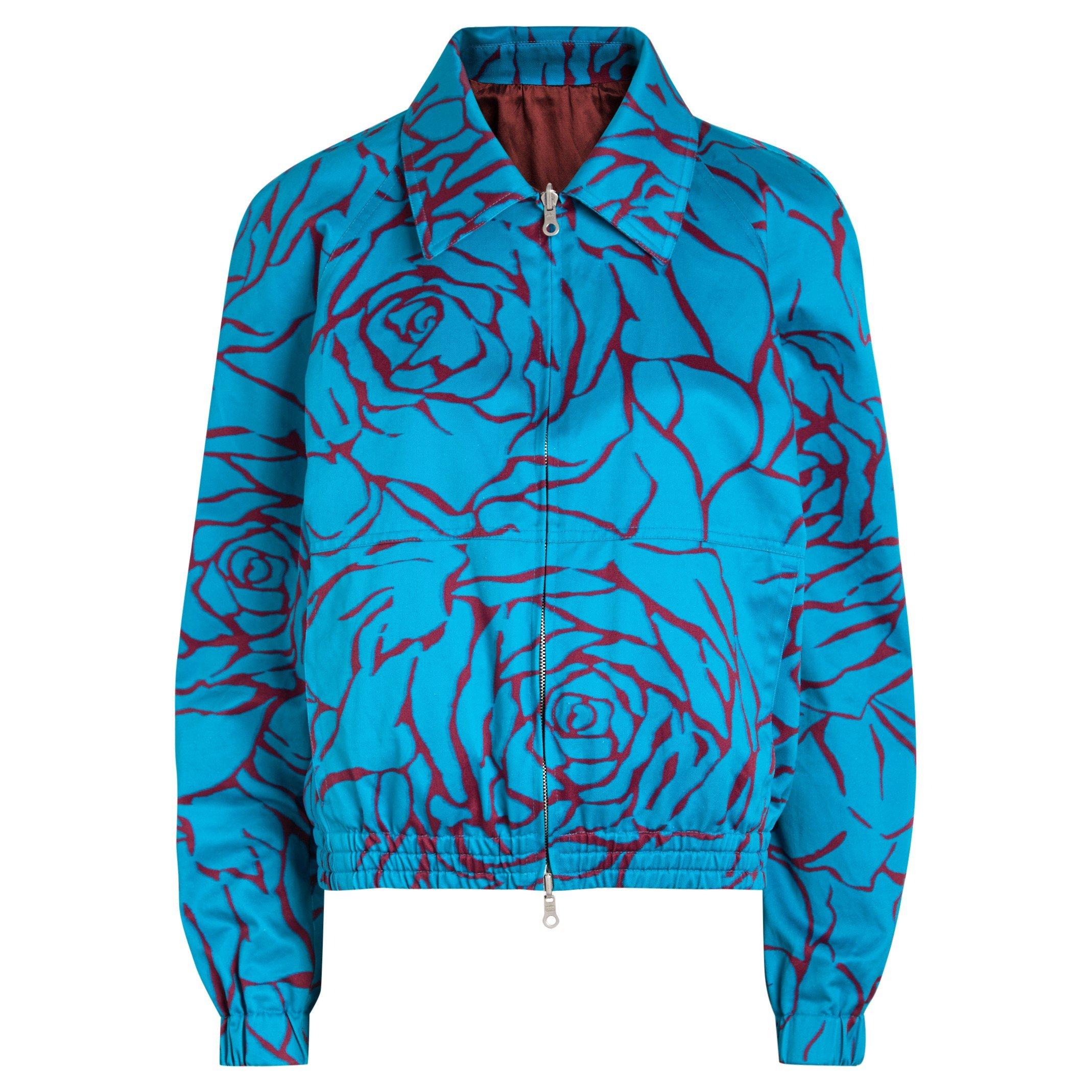 TURQUOISE - Dries Van Noten - Women's Viinnia Reversible Cotton Bomber Jacket - 1