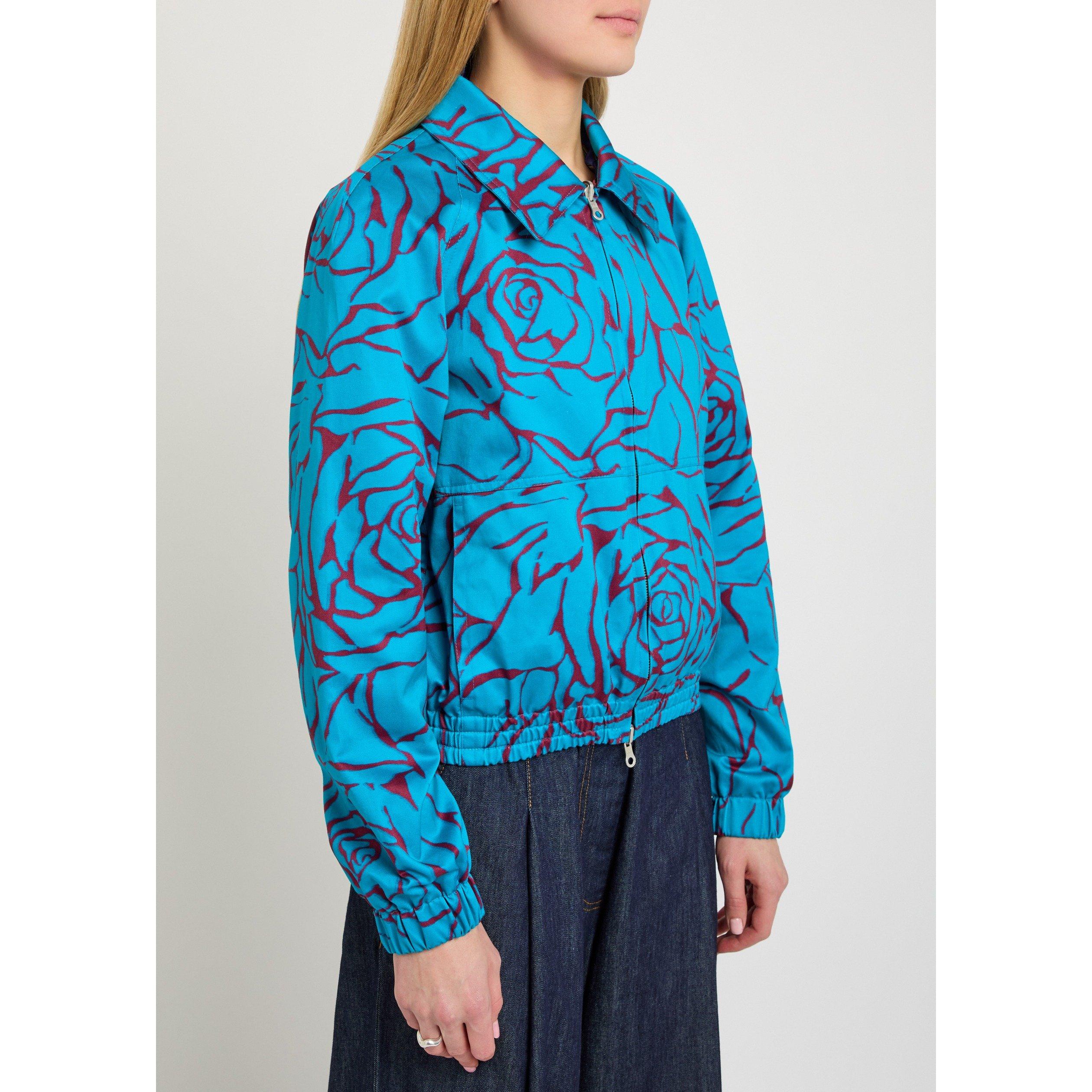TURQUOISE - Dries Van Noten - Women's Viinnia Reversible Cotton Bomber Jacket - 2