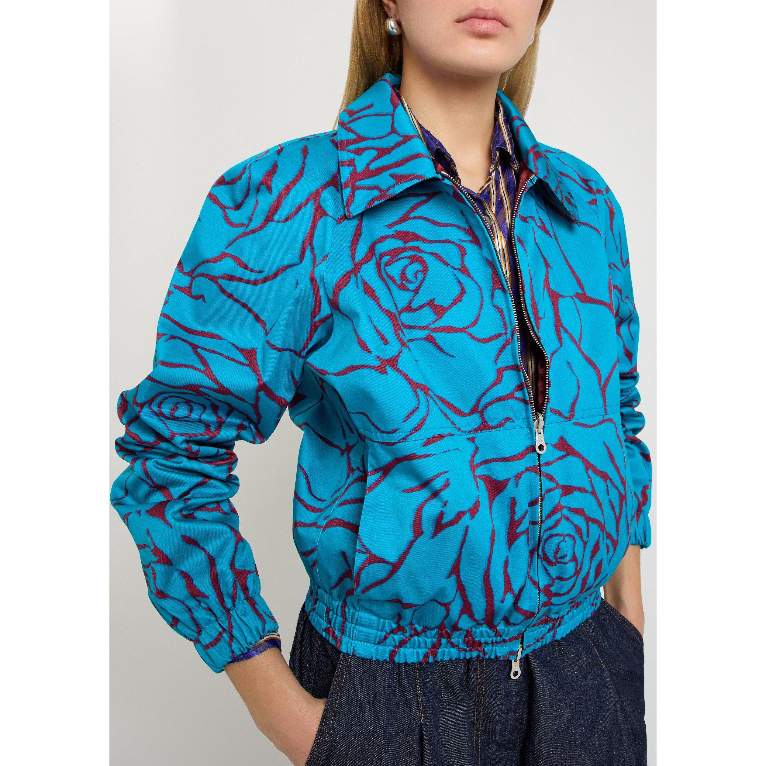 TURQUOISE - Dries Van Noten - Women's Viinnia Reversible Cotton Bomber Jacket - 4