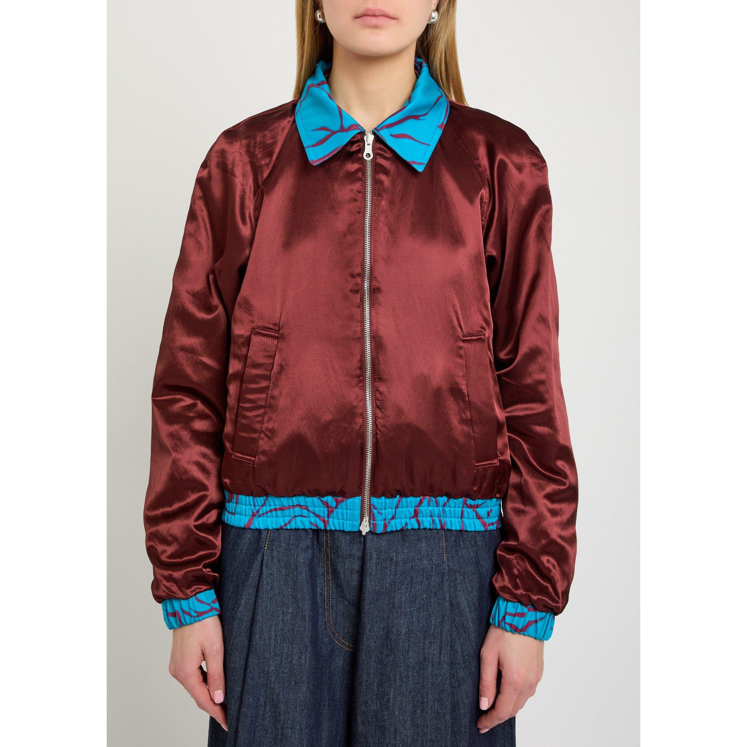 TURQUOISE - Dries Van Noten - Women's Viinnia Reversible Cotton Bomber Jacket - 5
