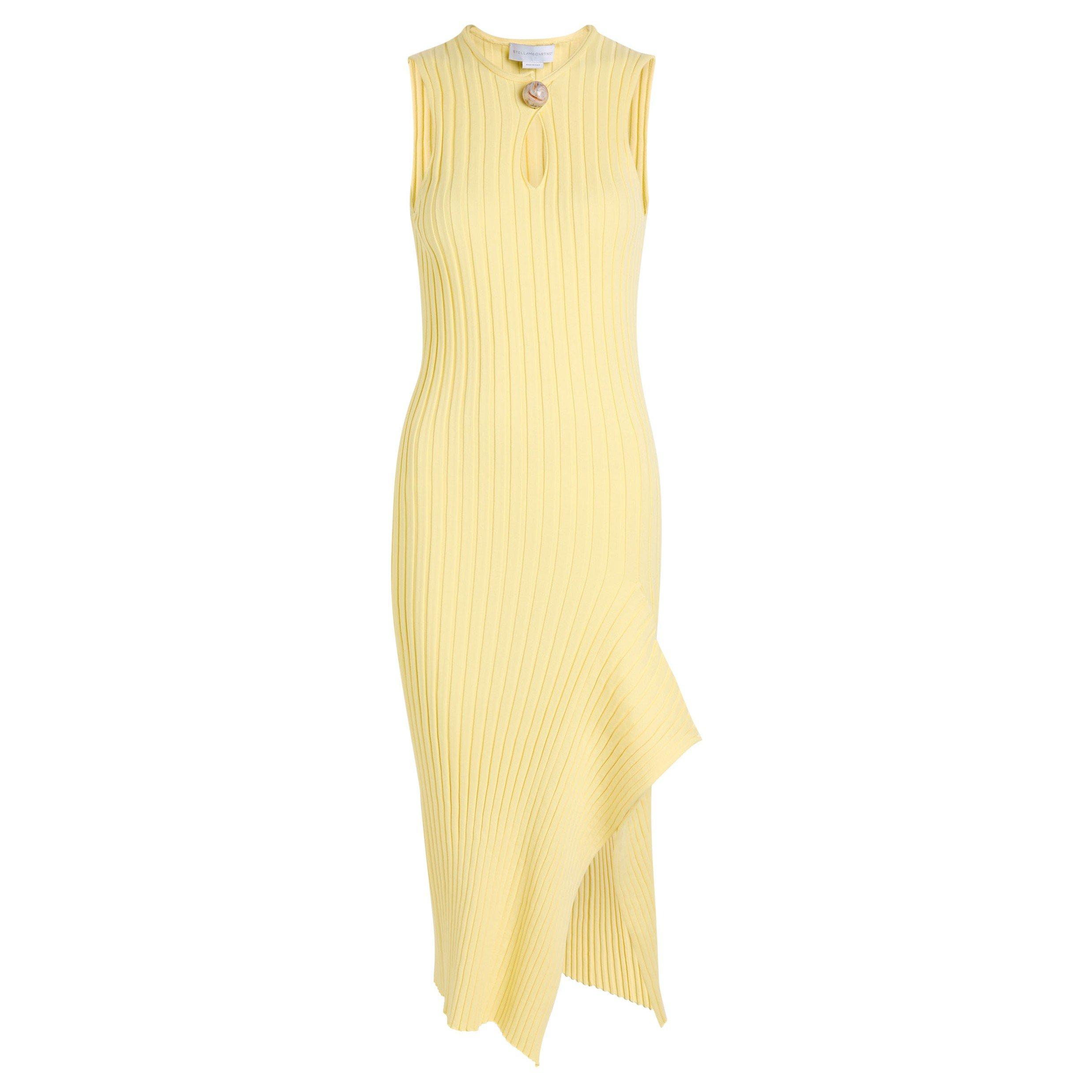 YELLOW - Stella McCartney - COTTON RIBBED DRESS - 1