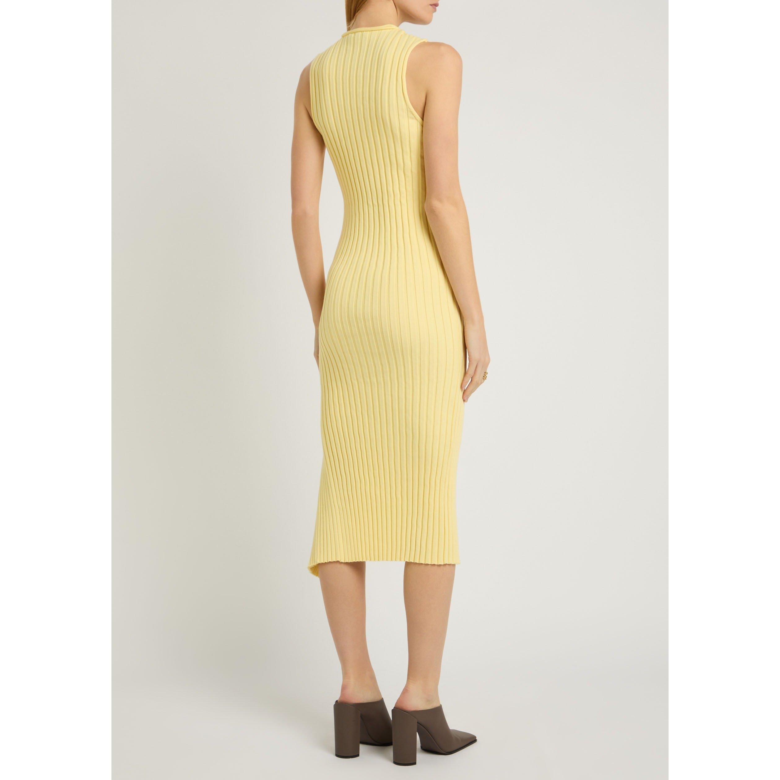 YELLOW - Stella McCartney - COTTON RIBBED DRESS - 3