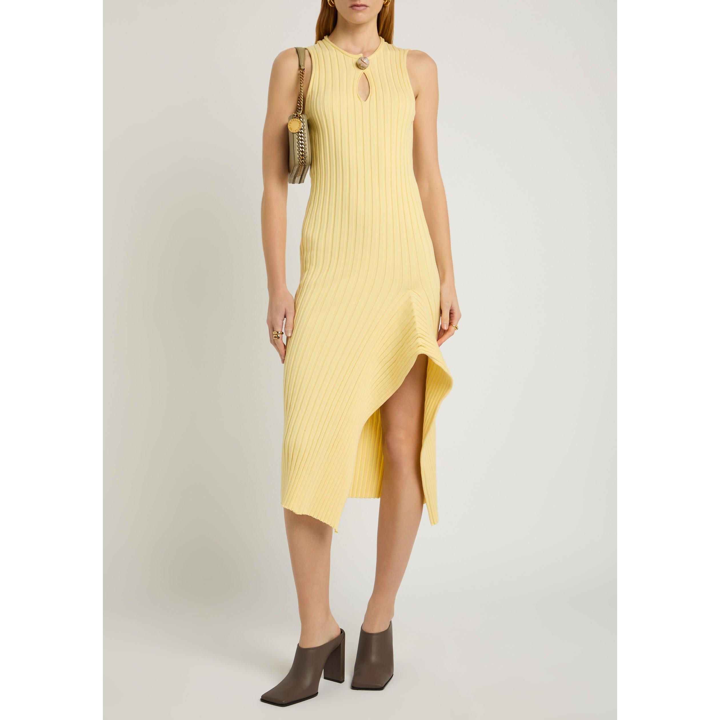 YELLOW - Stella McCartney - COTTON RIBBED DRESS - 5