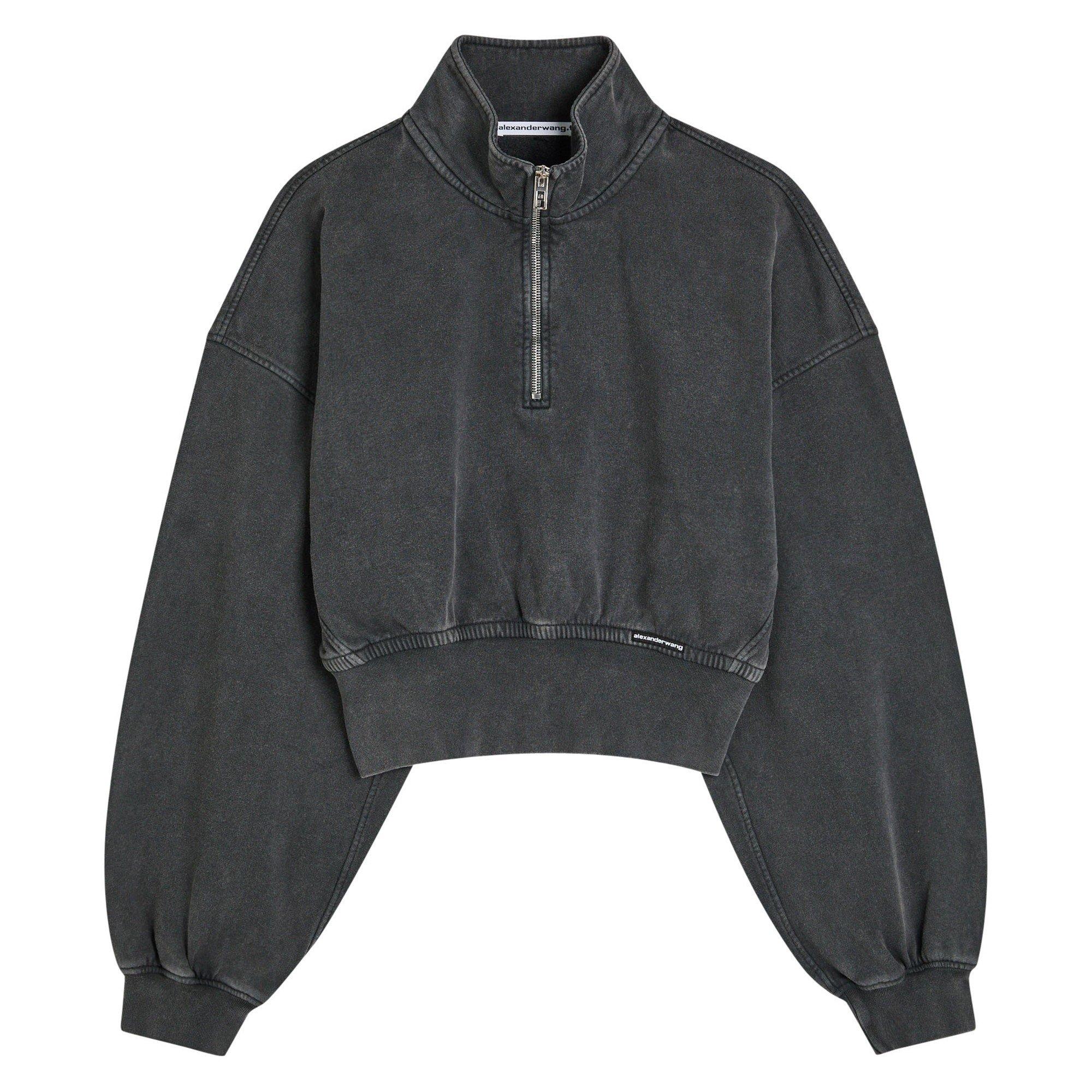 T by Alexander Wang | CROPPED HALF ZIP PULL OVER | HARVEY NICHOLS