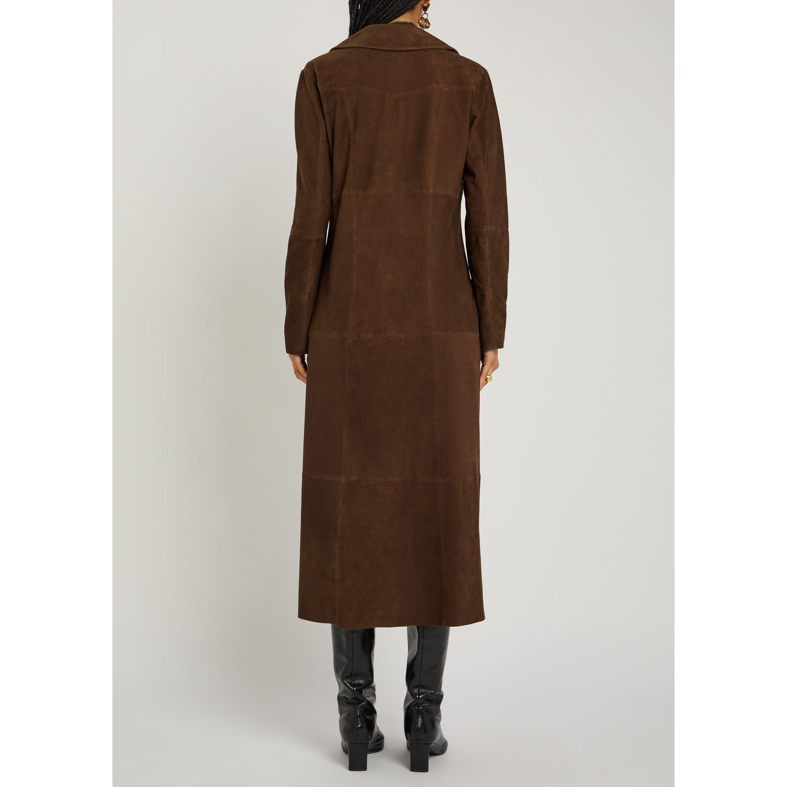BROWN - RIXO - Women's Astraea Suede Overcoat - 3