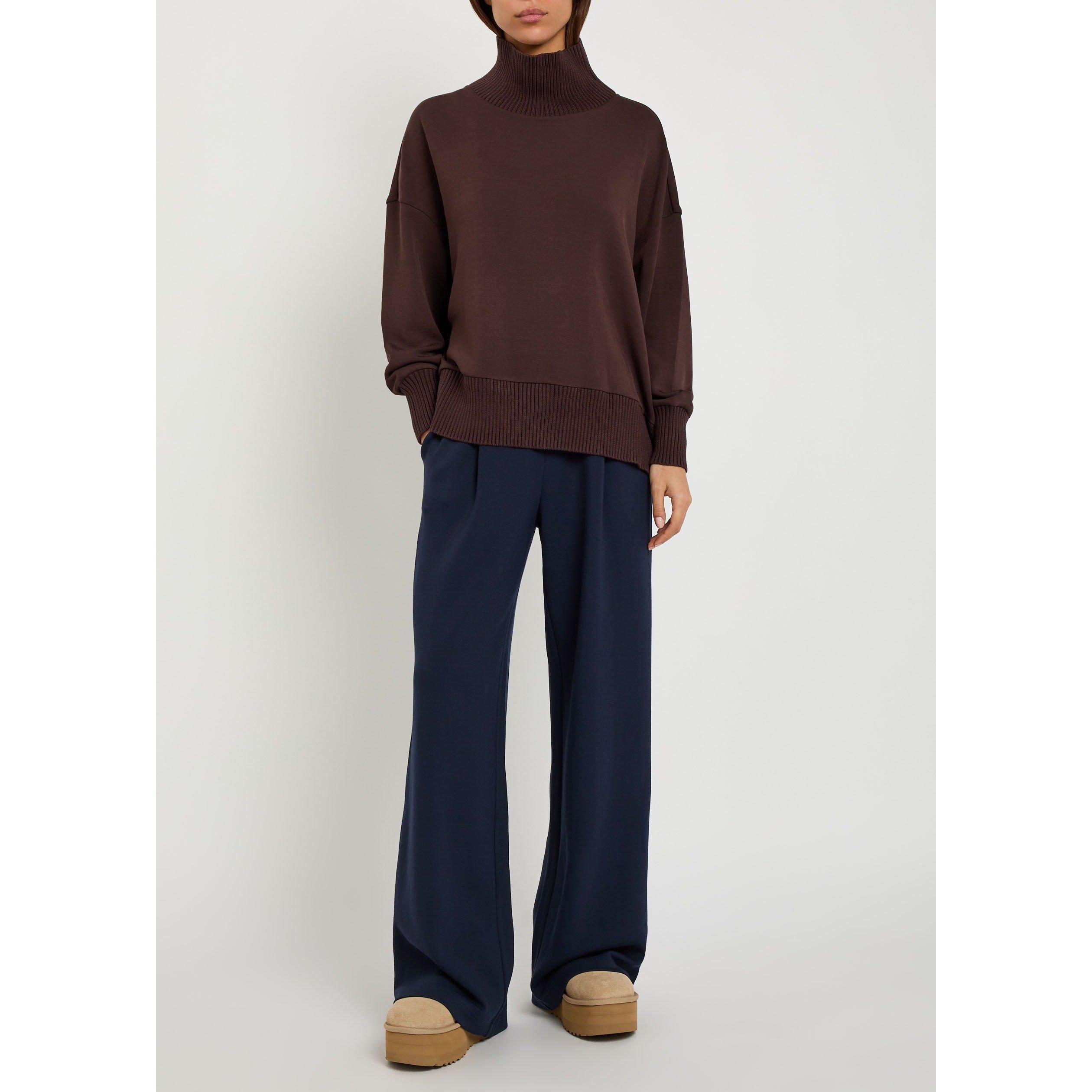 BROWN - Varley - Women's Barker High-Neck Sweatshirt - 5