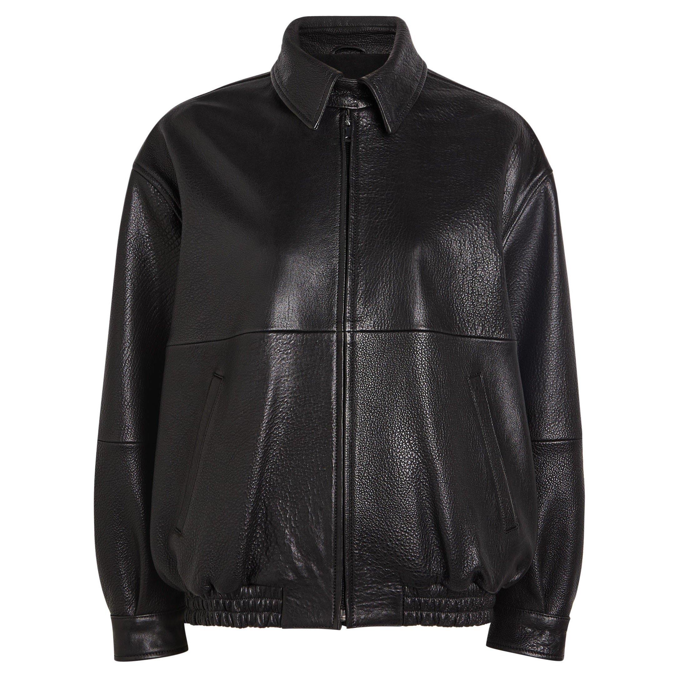 BLACK - Nour Hammour - Women's J Doran Oversized-Fit Leather Jacket - 1