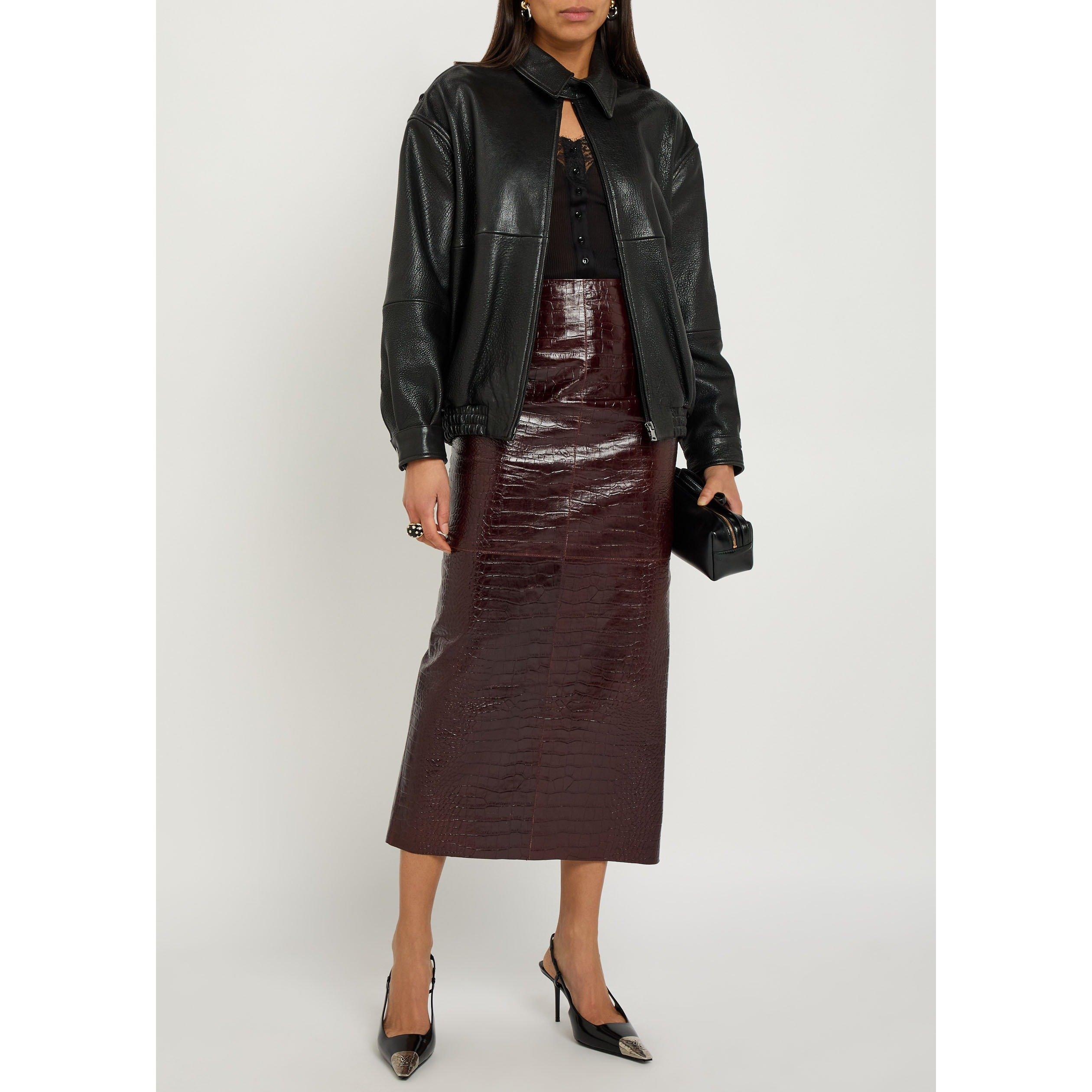 BLACK - Nour Hammour - Women's J Doran Oversized-Fit Leather Jacket - 5