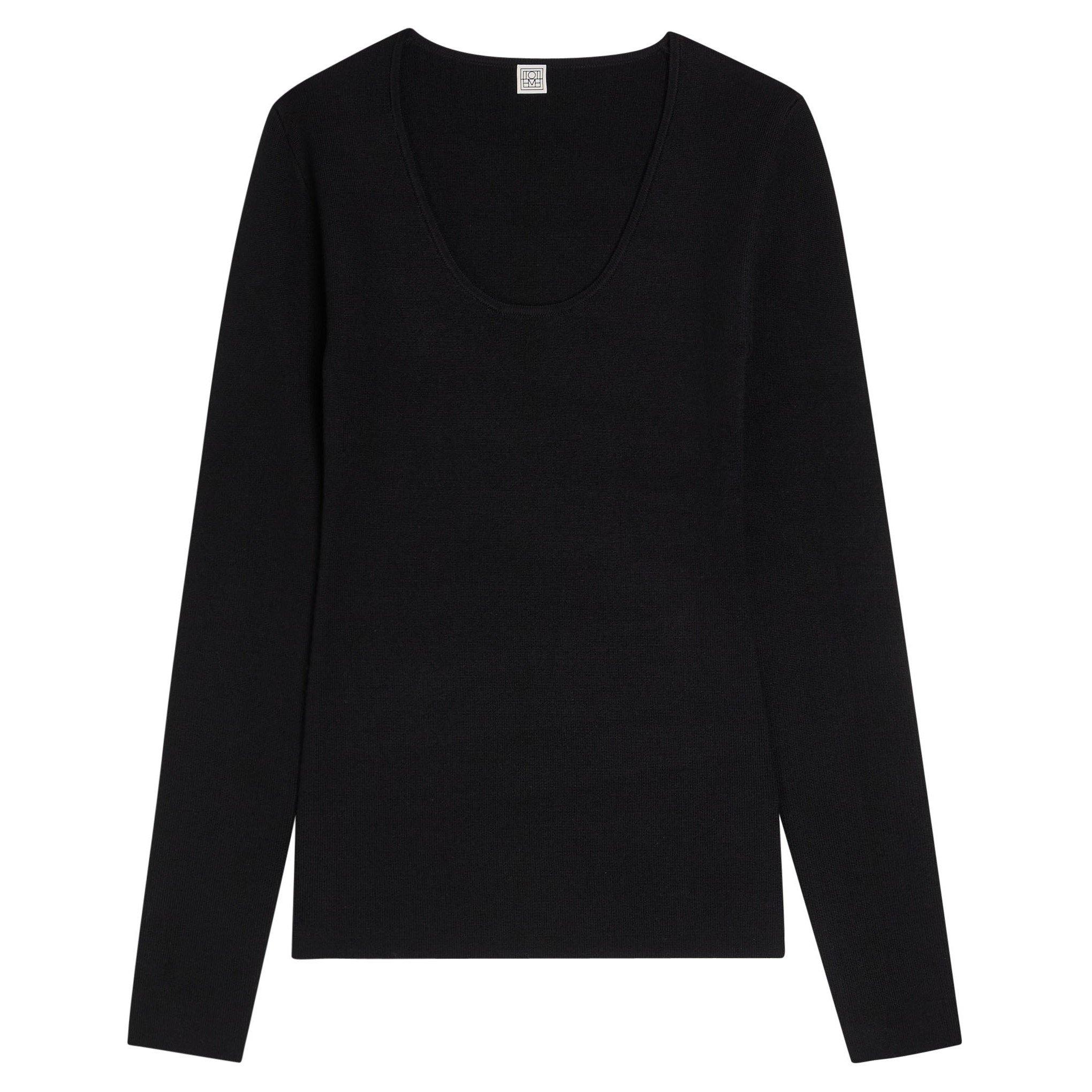 BLACK - Toteme - MERINO KNIT TOP - 1