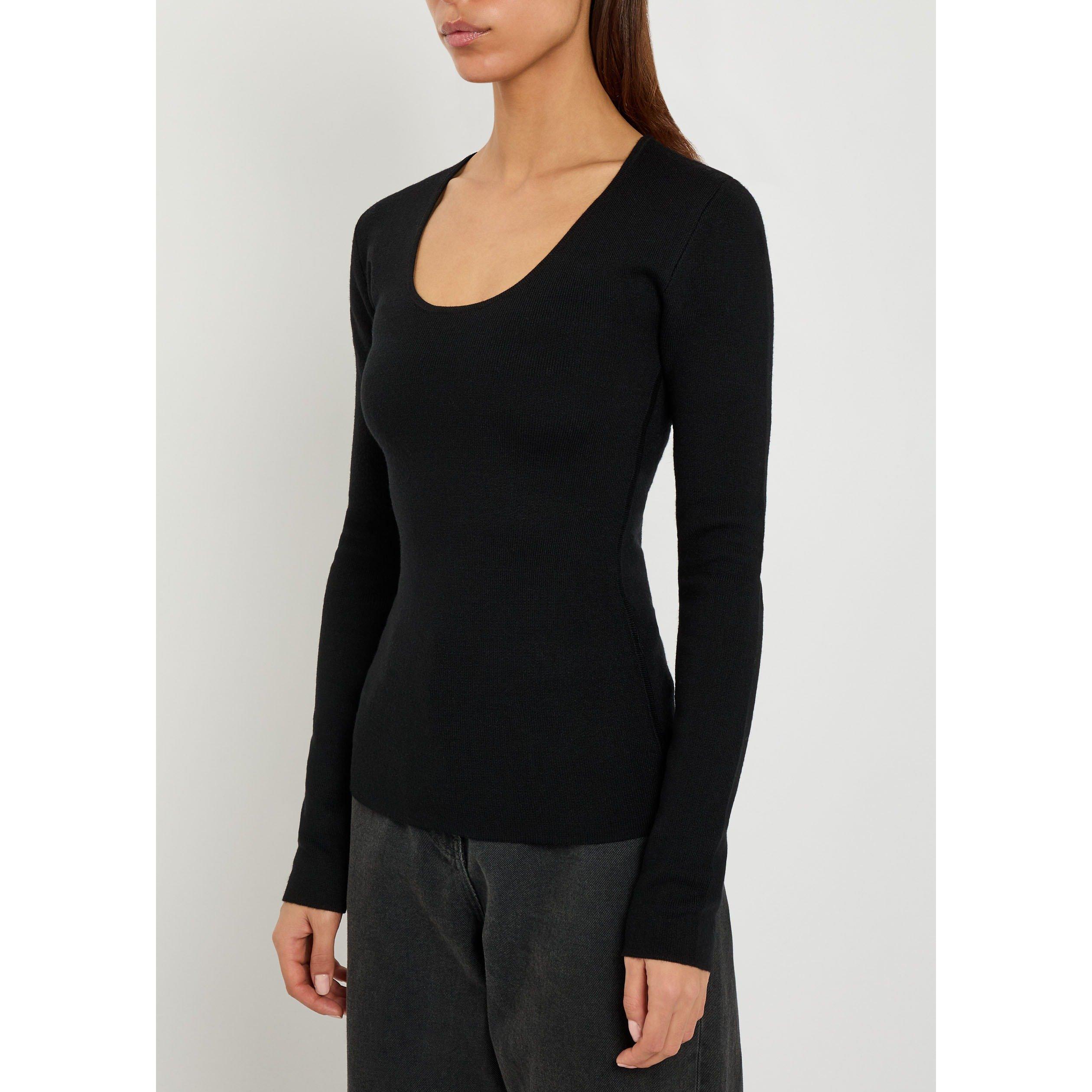 BLACK - Toteme - MERINO KNIT TOP - 2