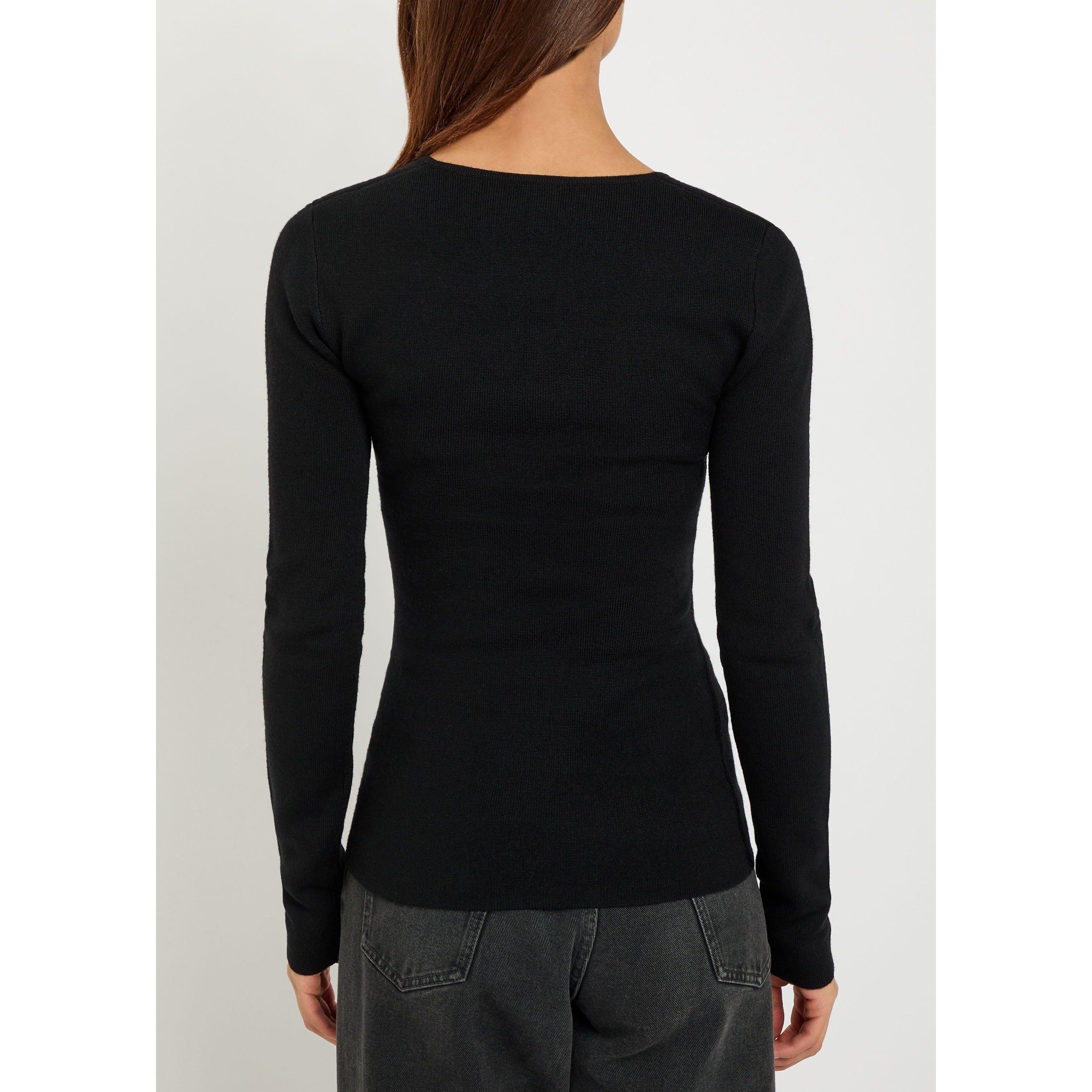 BLACK - Toteme - MERINO KNIT TOP - 3