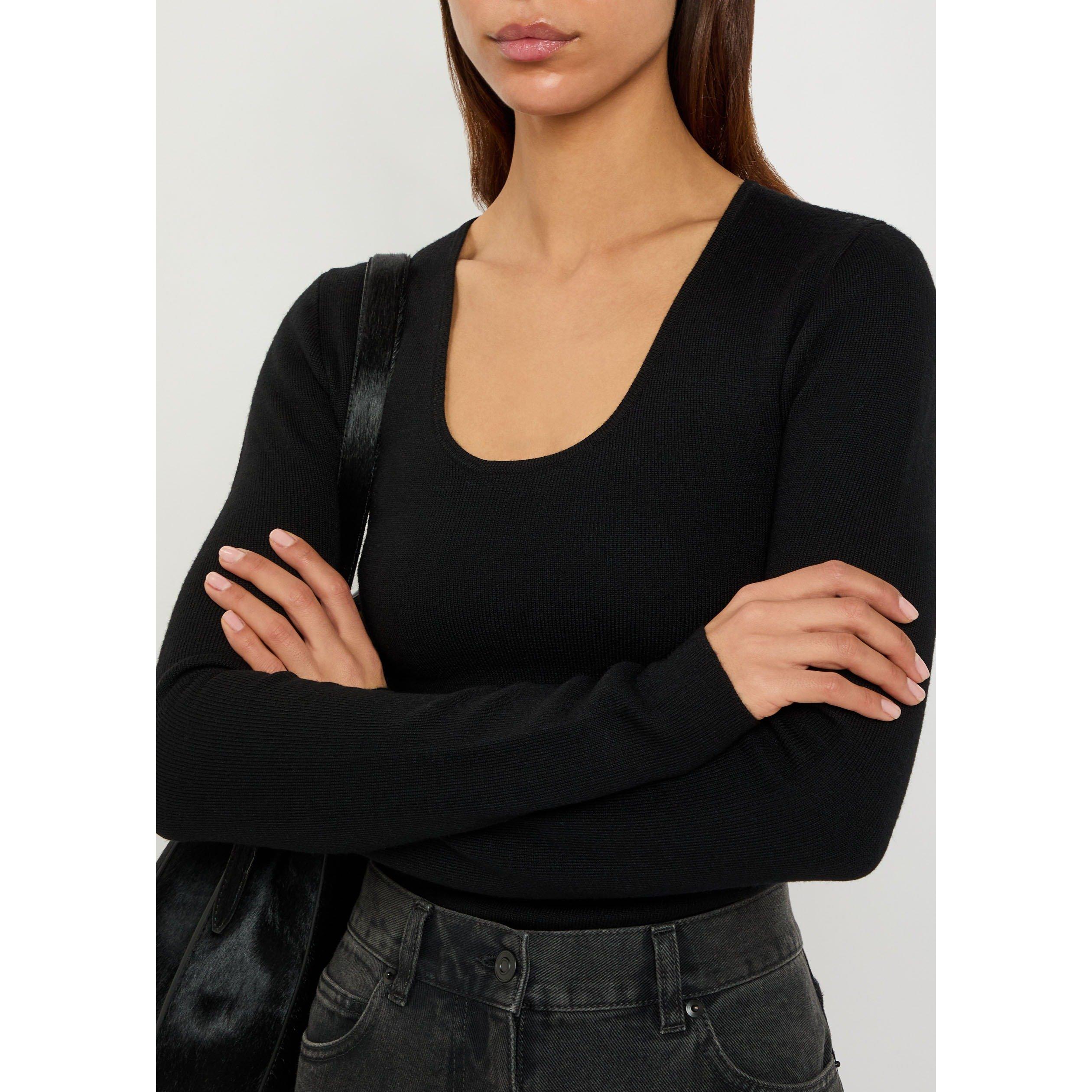 BLACK - Toteme - MERINO KNIT TOP - 4